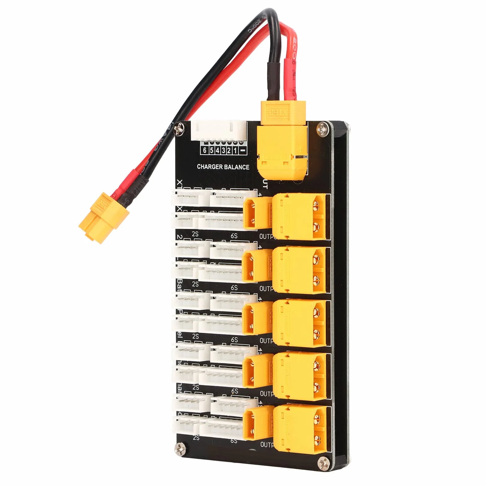 Równoległa Płytka ładująca, Płytka ładująca Akumulator Lipo, Równoległe Złącze XT30 XT60, Multi 2-6S Litowe, Obsługuje 5 Akumulatorów, do ładowarki IMAX B6, Q6 Pro,