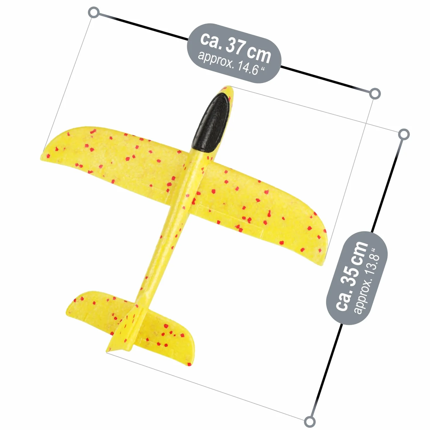 COM-FOUR® 3x styropianowe samoloty dla dzieci i doroslych - stabilny szybowiec z systemem wtykowym - model szybowca - ultralekki model samolotu - styropianowy samolot (3 sztuki - 3 kolory)