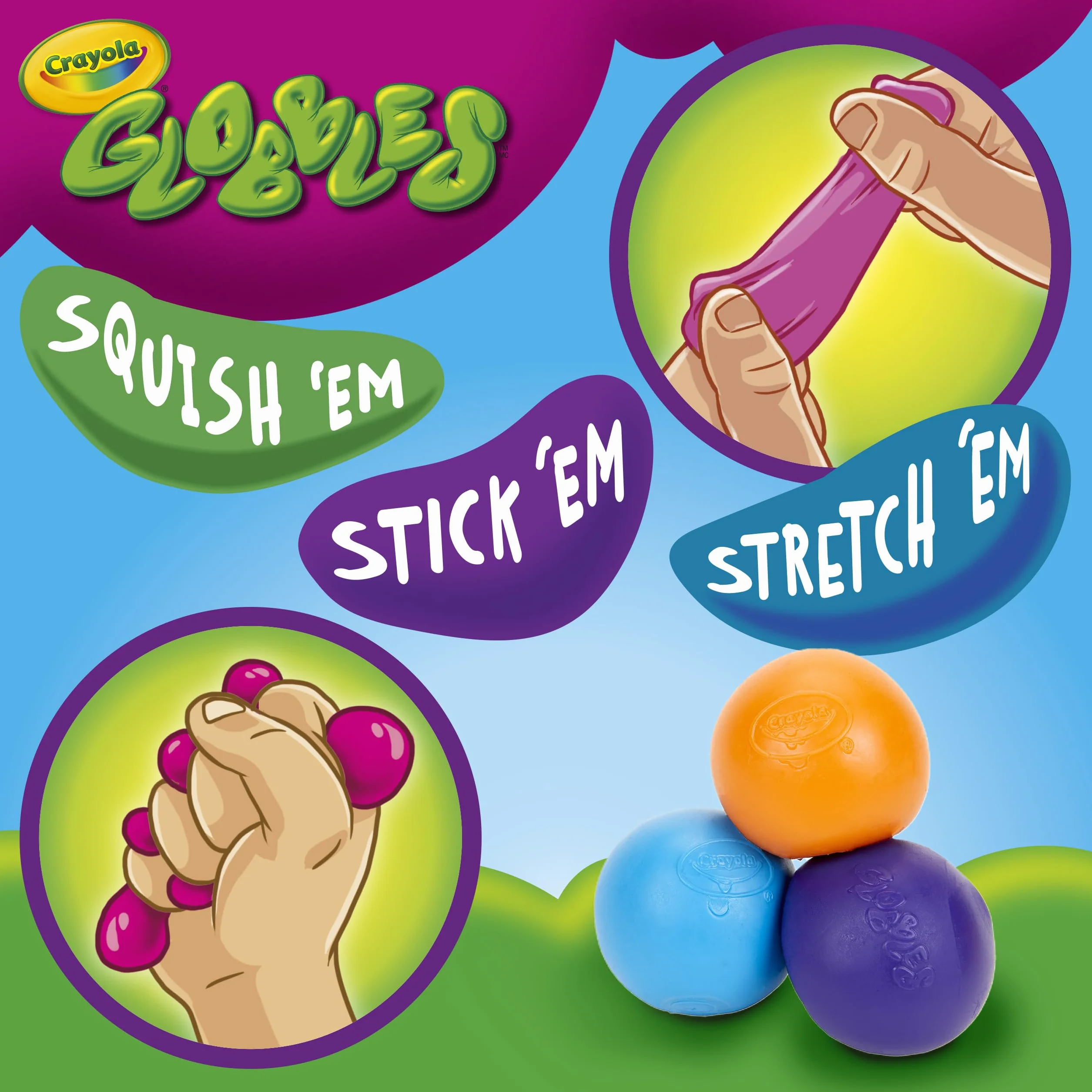 CRAYOLA GLOBBLES 6/PKG ASSRT COLR, wielokolorowe, jeden rozmiar