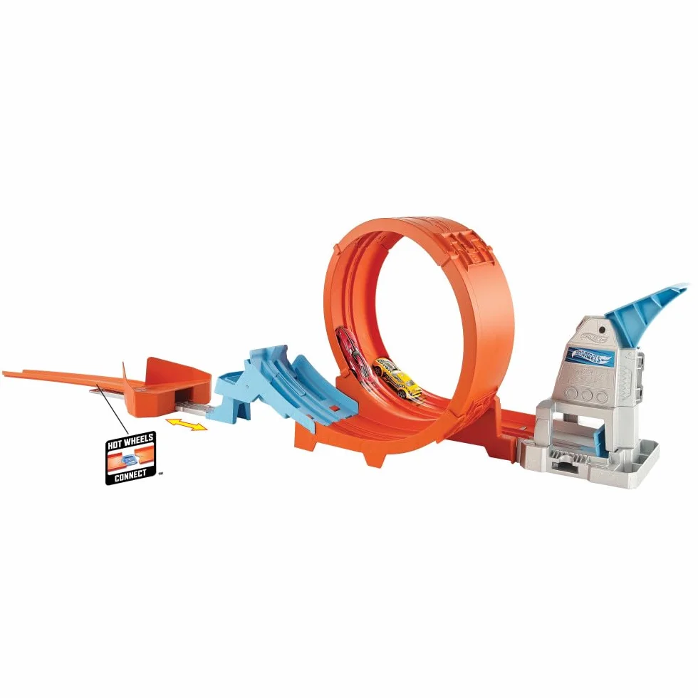 Hot Wheels Gtv13 - Loop Stunt Champion Track Set Z 1 pojazdem Hot Wheels W Skali 1:64, Zabawkowy Tor Wyścigowy dla Dzieci od 4 Lat