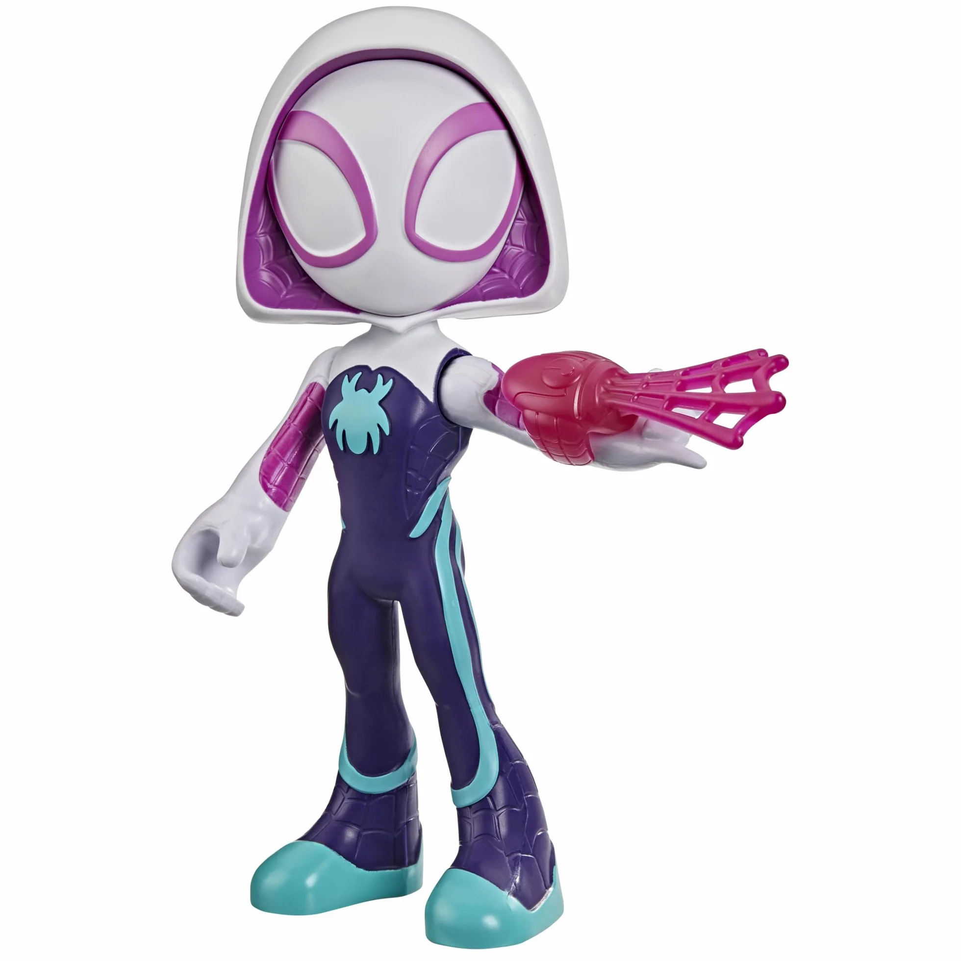Superwielka figurka Ghost-Spider o wysokości 22,5 cm z serialu ""Spidey i super-kumple"" Marvela, zabawki dla przedszkolaków, zabawki z superbohaterami dla chłopców i dziewczynek w wieku od 3 lat