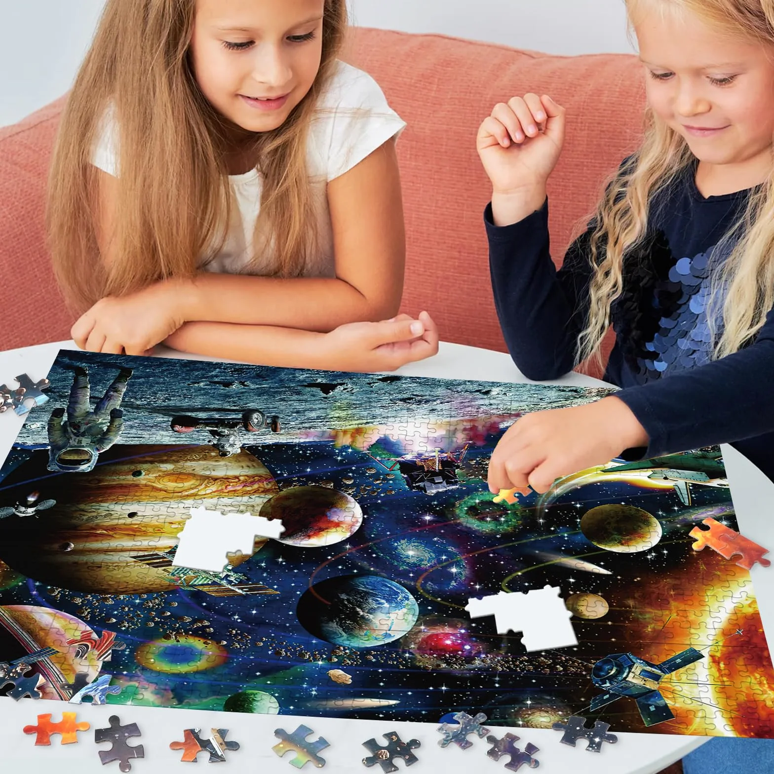 APOMOONS Puzzle 1000 elementów, dla dorosłych i dzieci, imponujące zagadki, kolorowy motyw Układu Słonecznego