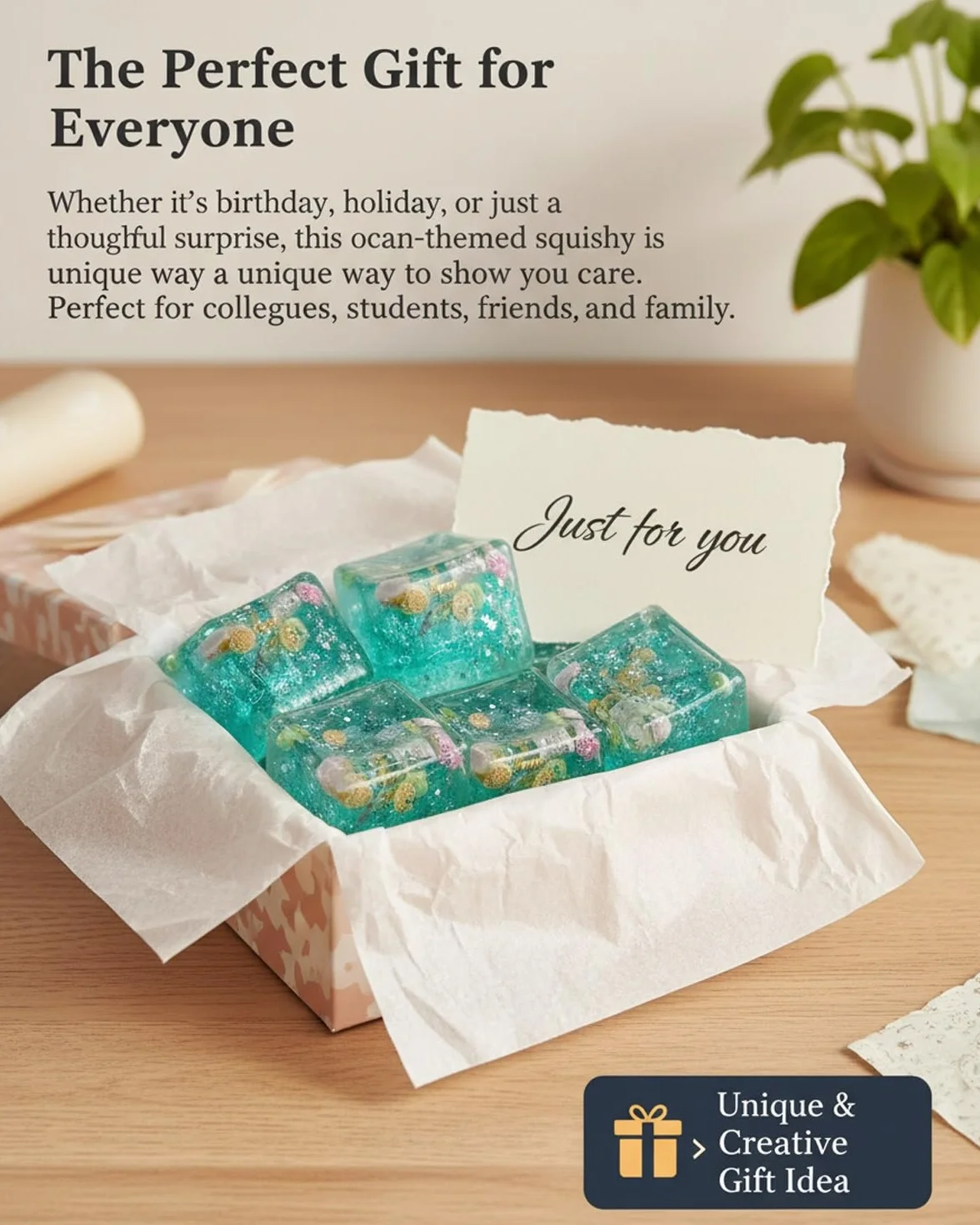 2026 Nowa Squishy Ice Cube, Rozciągliwa Miękka, Powolny Wzrost Squishy Stress Relief Zabawka Sensoryczna Piłka Antystresowa Z Motywem Oceanicznym, Party Favor Ciśnienie Dla Dorosłych(1PC)