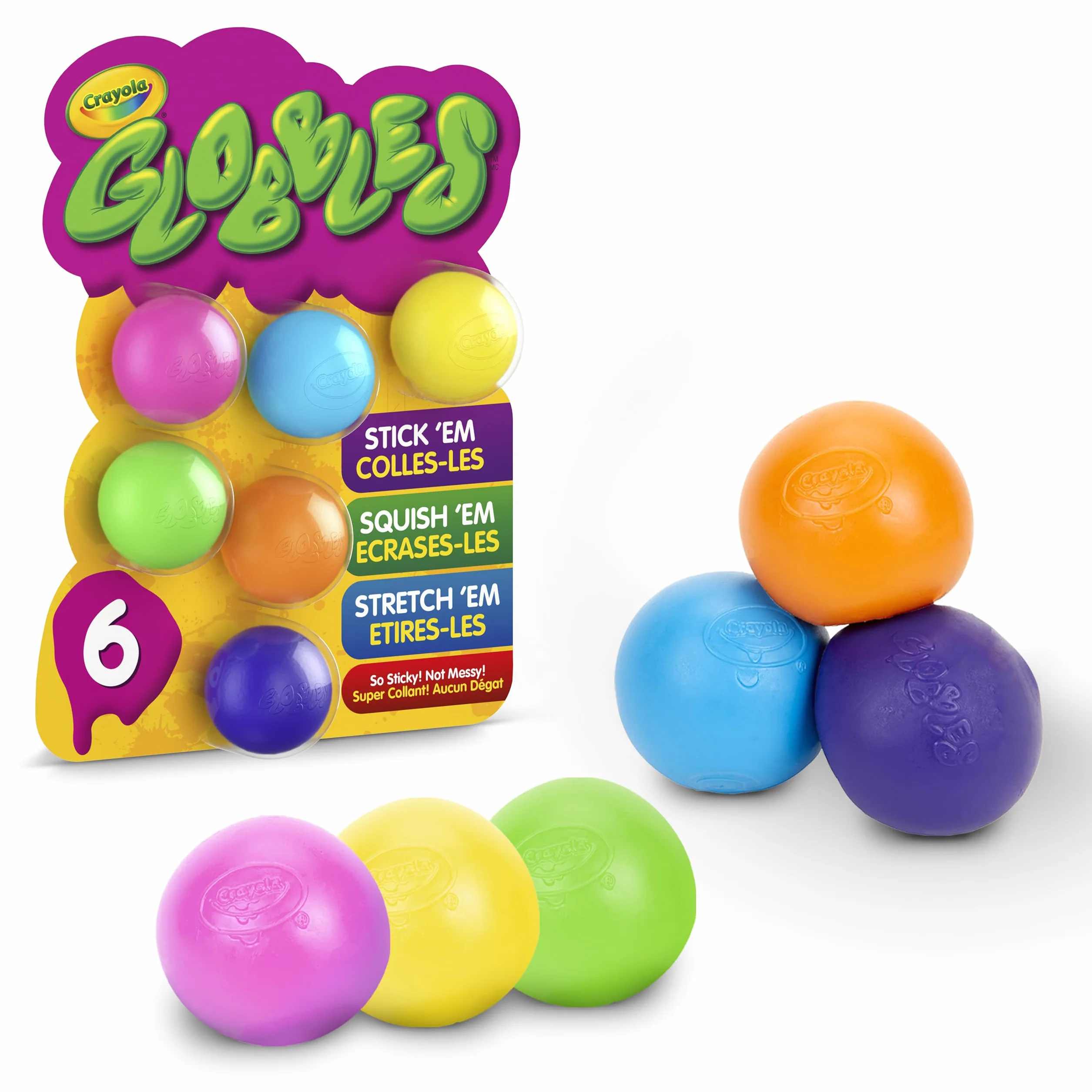 CRAYOLA GLOBBLES 6/PKG ASSRT COLR, wielokolorowe, jeden rozmiar