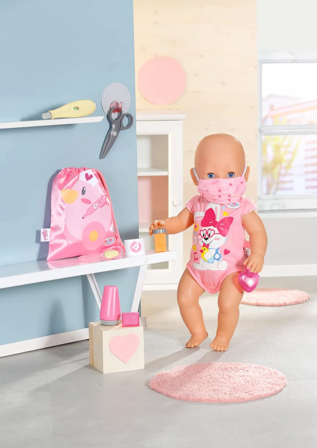 Baby Born Apteczka pierwszej pomocy 834091 - Akcesoria dla lalek Baby Born - Zawiera 9 akcesoriów i etui - Wiek: 3+ lat