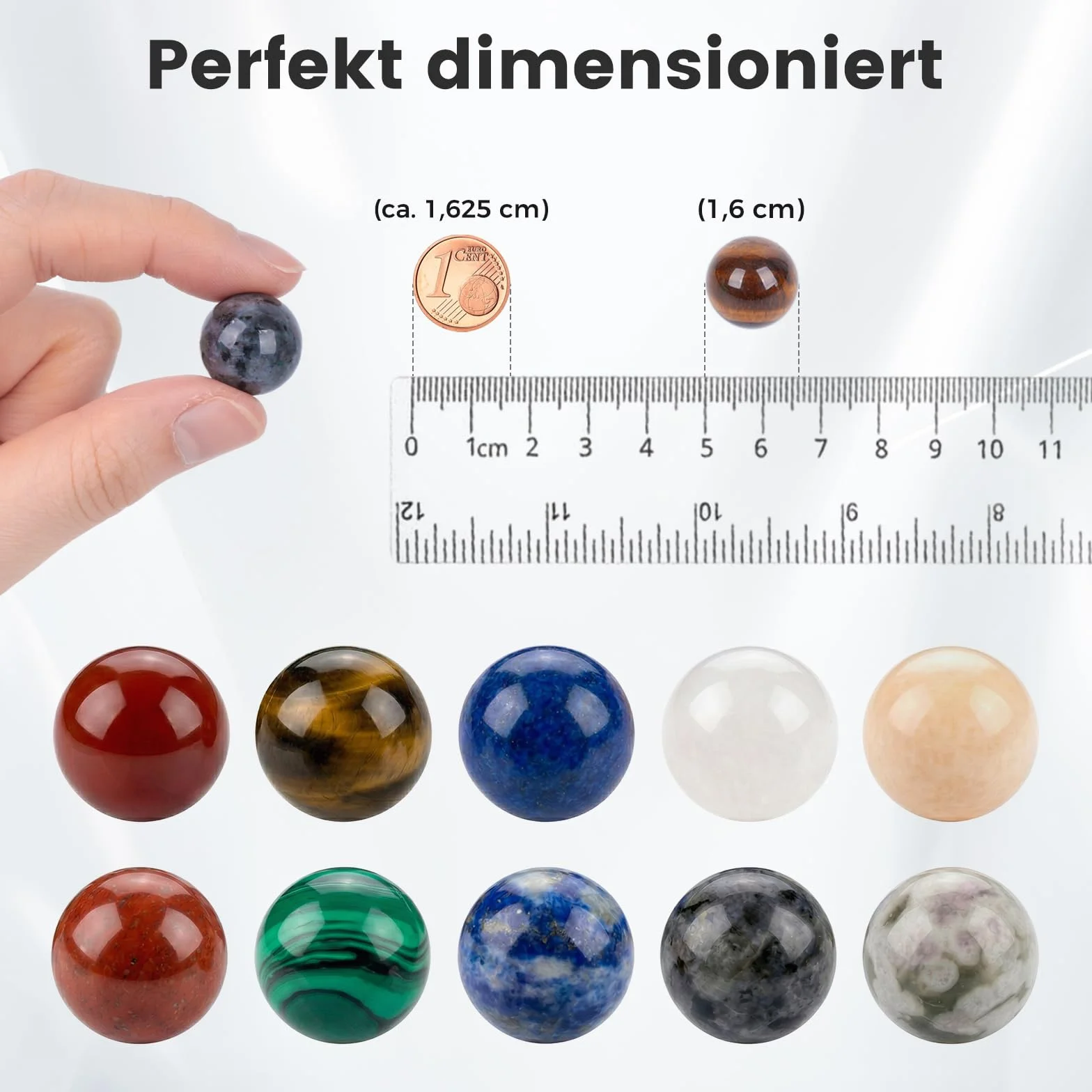HAKACC 10 sztuk kulek dla dzieci, 16 mm kolorowe kulki kryształowe kulki dekoracyjne zabawki
