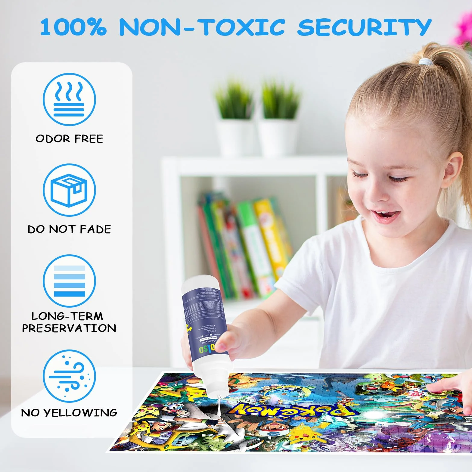 Aolso Klej do puzzli, 2 sztuki, klej oszczędny, 240 ml, do mocowania i zawieszania puzzli, szybkoschnące, puzzle, arkusze samoprzylepne, akcesoria do malowania diamentowego