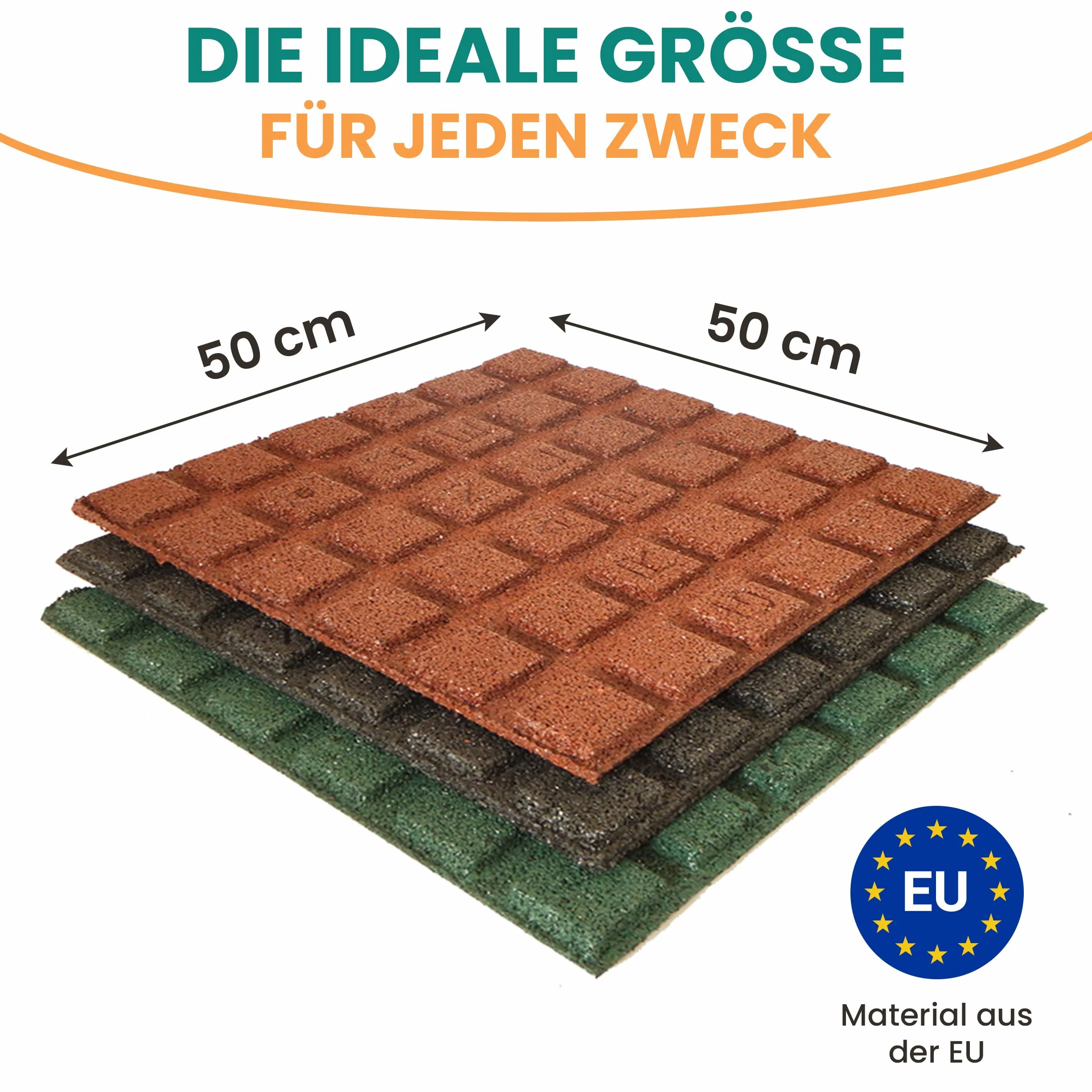 Gartenpirat Mata amortyzująca 50x50 cm 25 mm czerwona – mata gumowa antypoślizgowa do ogrodu, na plac zabaw, pod huśtawkę i zjeżdżalnię – do wewnątrz i na zewnątrz
