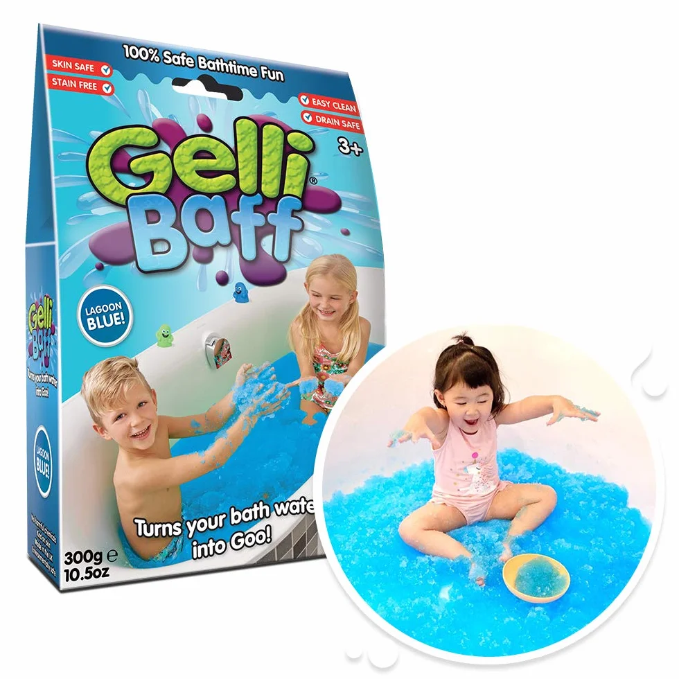 ZIMPLI - Gelli Baff Niebieski, 1 kąpiel lub 6 użyć do zabawy, zamienia wodę w gęsty żel, zabawka do kąpieli dla dzieci, drobny upominek, wypełniacz świątecznej skarpety