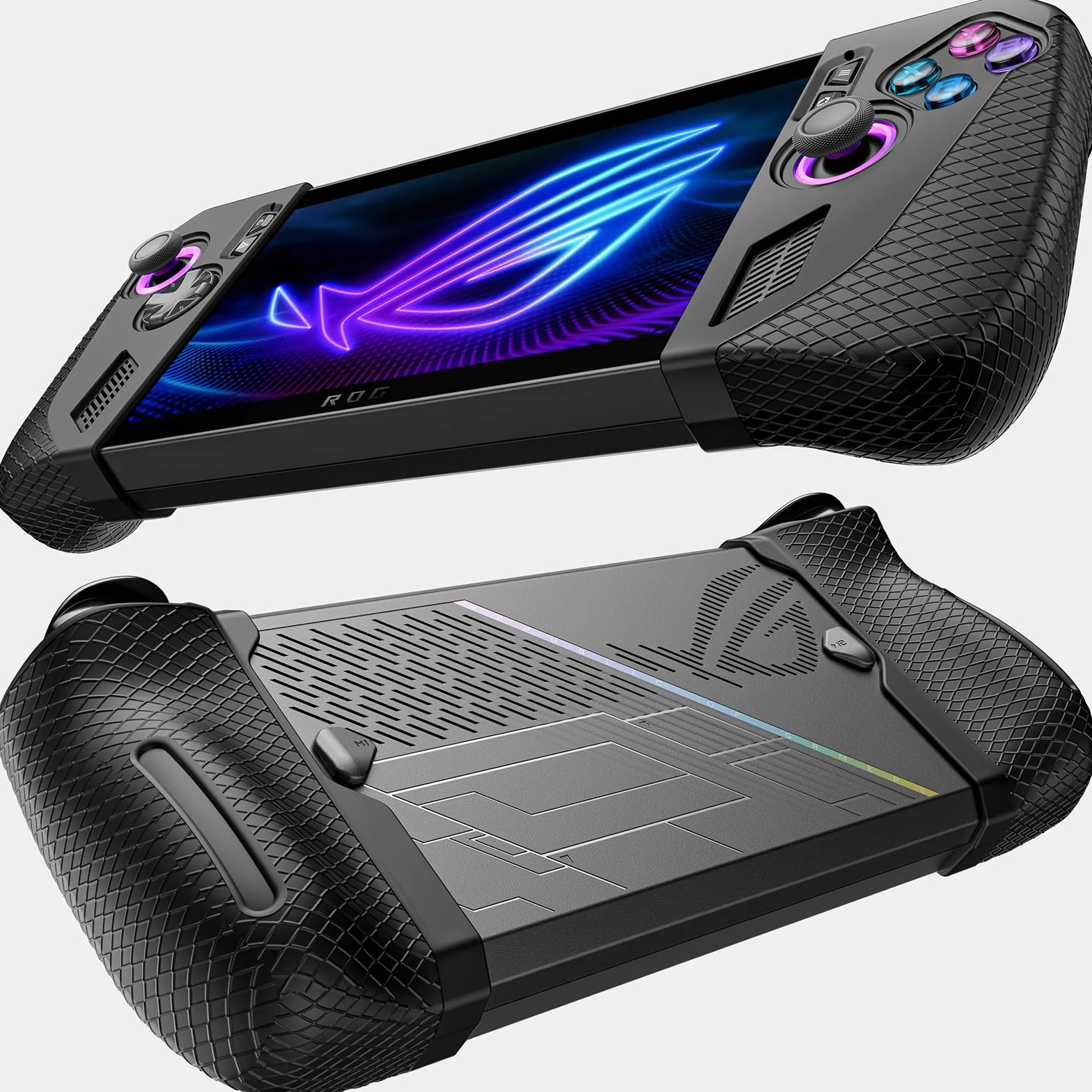 JSAUX Silikonowe etui ochronne kompatybilne z ROG Ally X, ROG Ally X Grip Skin, akcesoria - zestaw silikonowych rękawów (jeden lewy i jeden prawy) - PC0113 czarny
