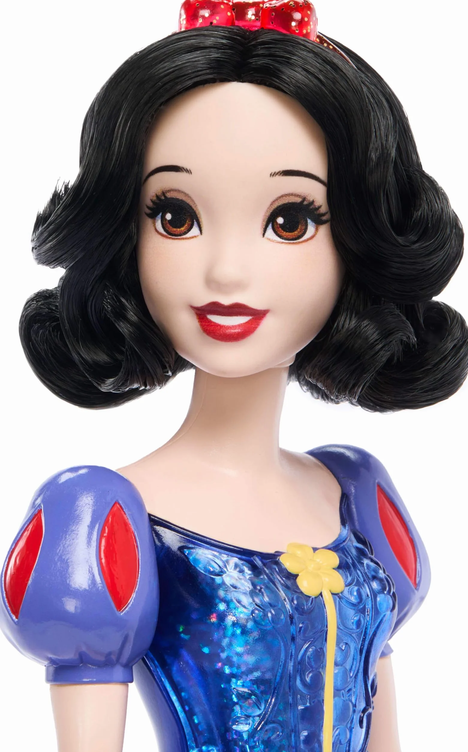 Mattel Księżniczka Disneya Śnieżka Lalka z punktami zgięcia, błyszczącym ubrankiem i akcesoriami inspirowanymi filmem Disneya, prezent dla dzieci HLW08