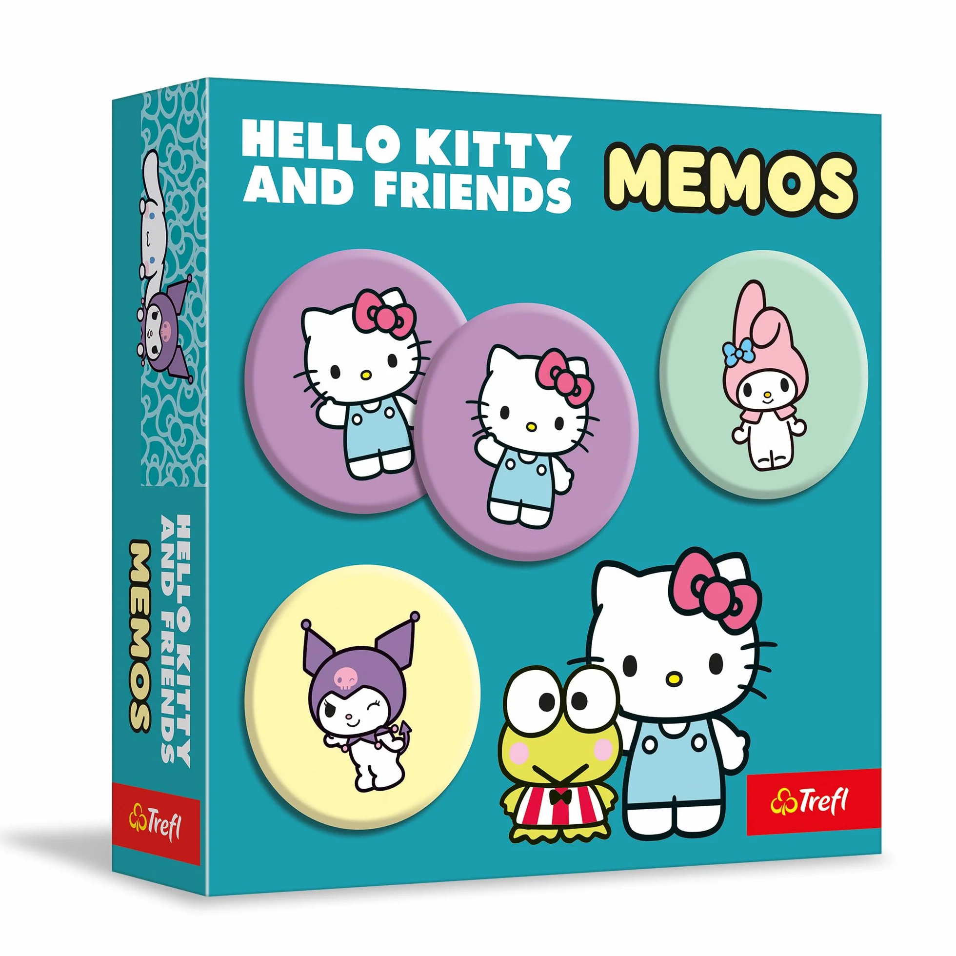 Trefl - Memos Hello Kitty - Gra Pamięciowa dla Maluchów, Odnajdywanie Par Obrazków, Memory z Bohaterami Bajki, dla Dzieci od 3 lat