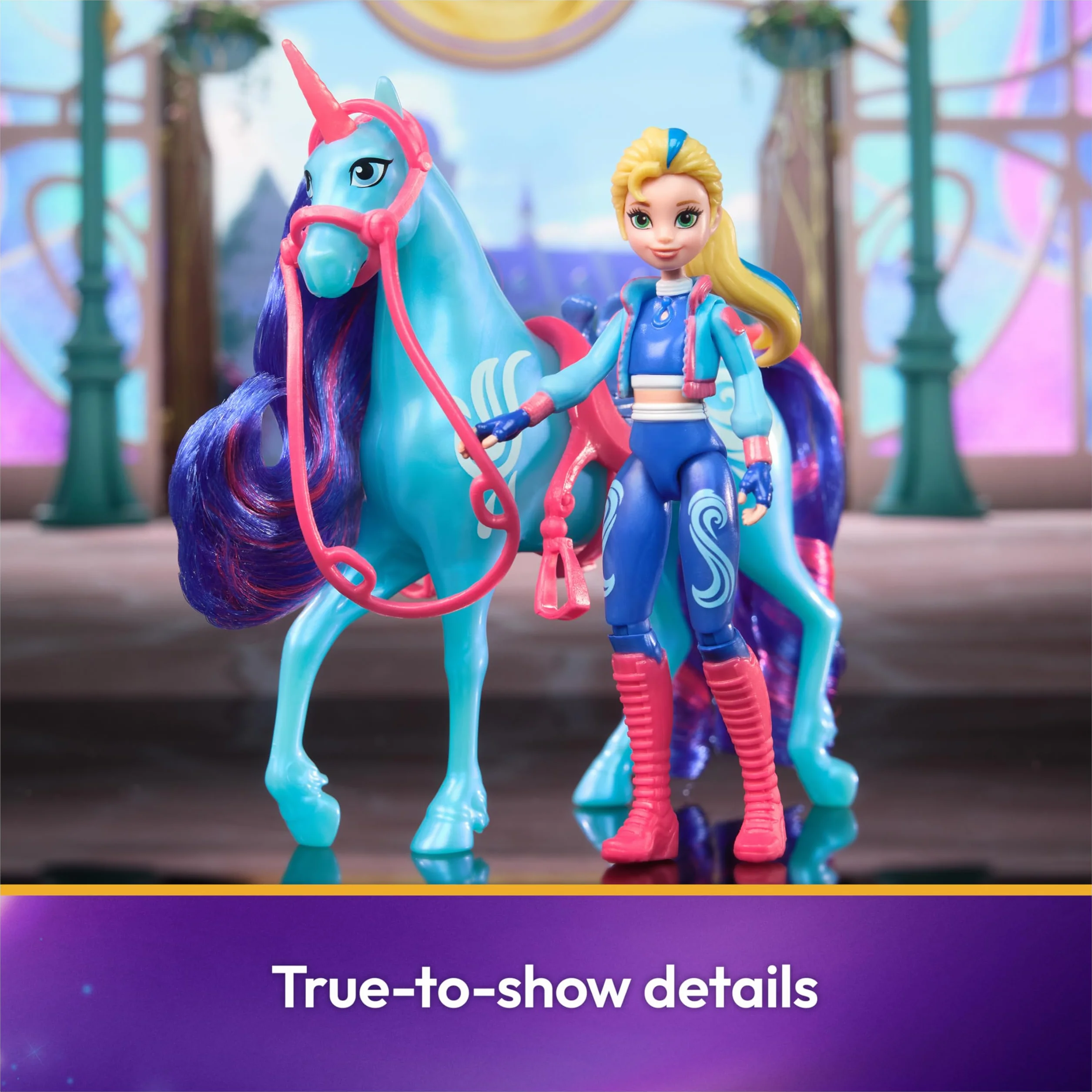 Unicorn Academy - The School of Unicorns - Unicorn River + Doll Isabel - Jednorożec, lalka i akcesoria do kolekcjonowania - Zabawki inspirowane serią The School of Unicorns - Zabawka dla dzieci od 4