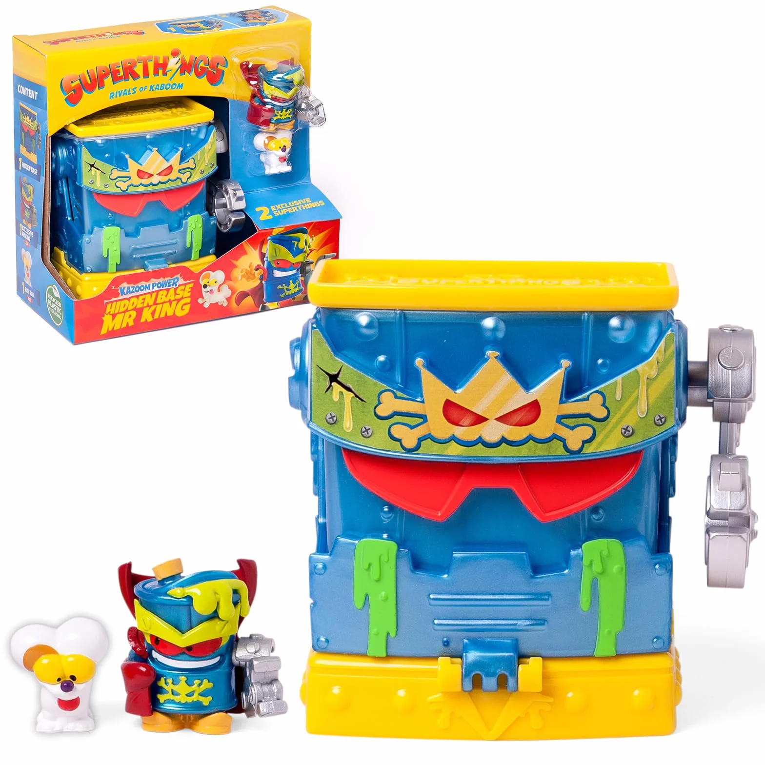 SUPERTHINGS KAZOOM POWER Tajna baza Mr Kinga z serialu animowanego - 1 Hidden Base, 1 Mr King, 1 Ron Ron