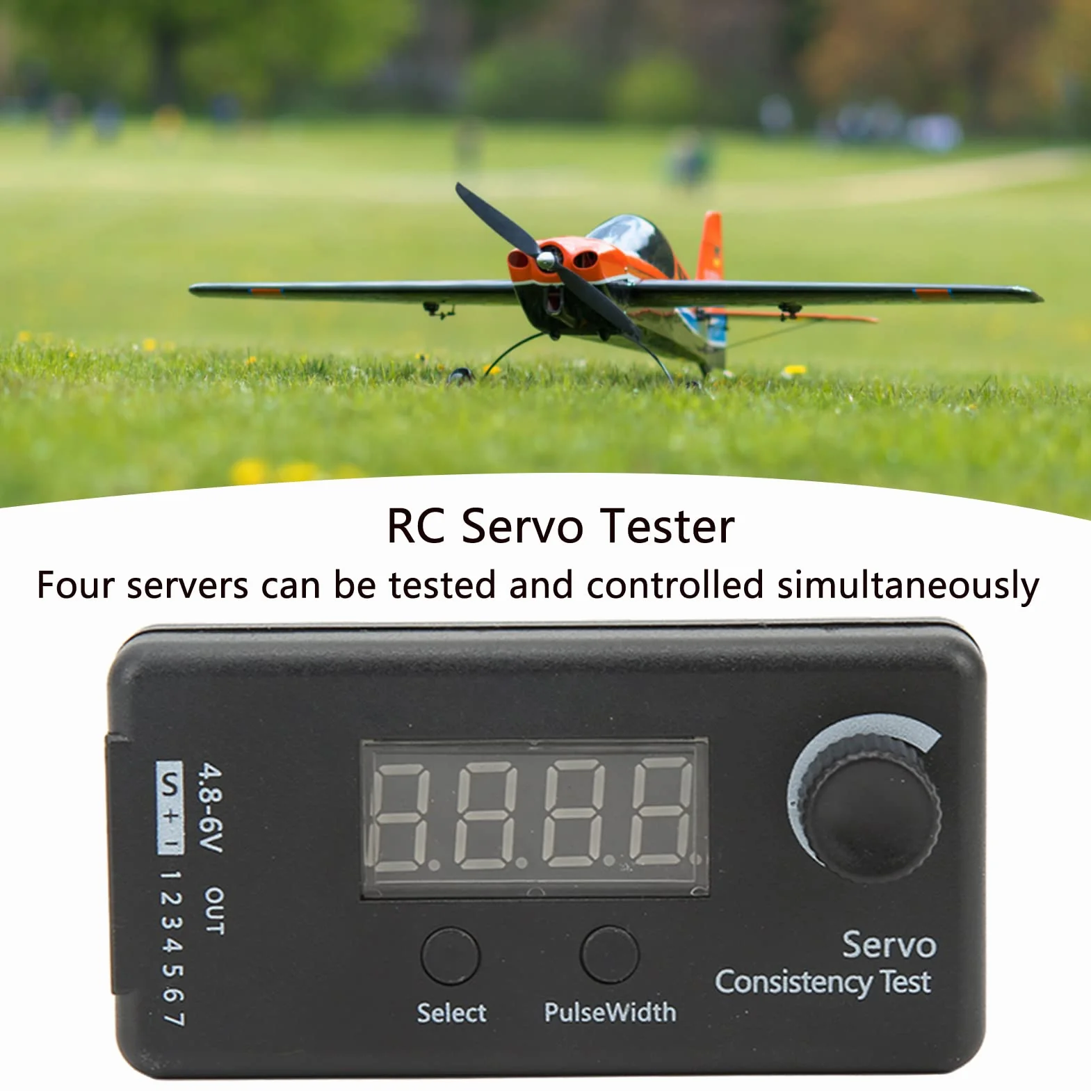 Tester Serwomechanizmów Cyfrowych, Tester Serwomechanizmów Cyfrowych 3 Tryby Wysoka dokładność Tester Spójności Serwomechanizmu z Czarnego Tworzywa Sztucznego do Helikoptera RC DC