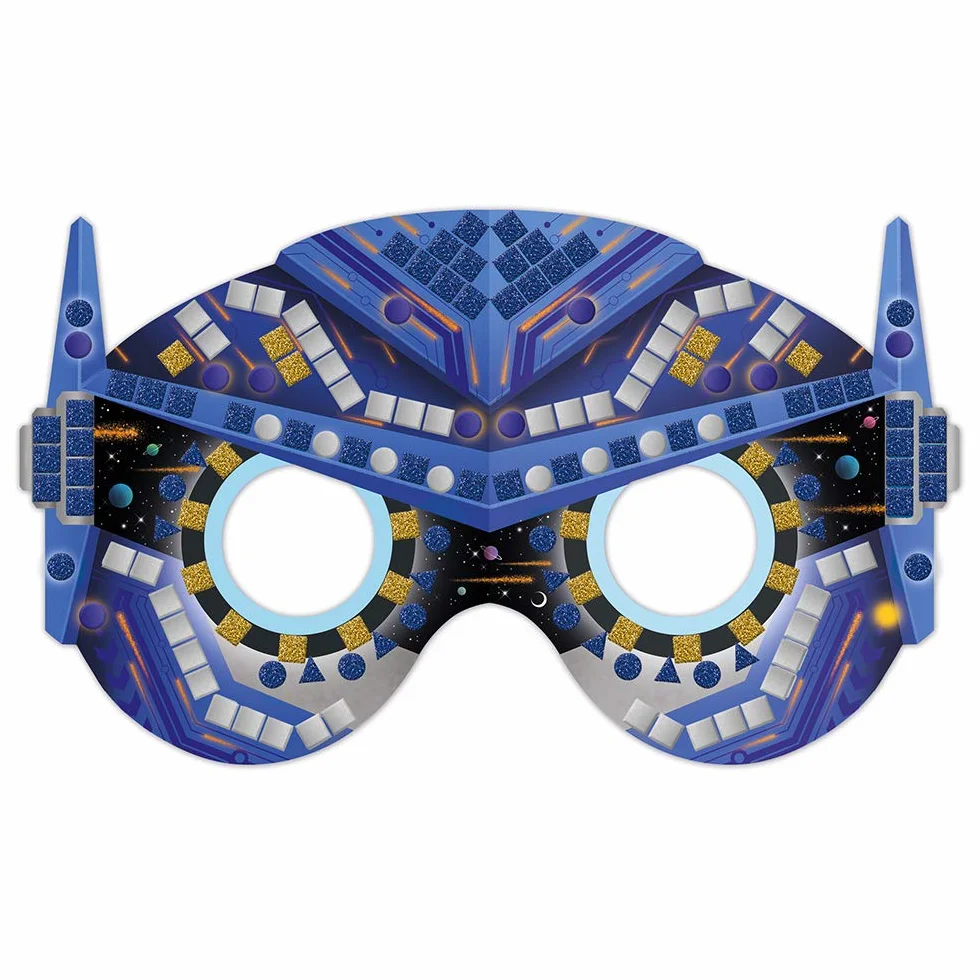 Janod - Mosaic Masks Set - Les Ateliers du Calme - Childrens Creative Leisure Kit - Develops Fine Motor Skills and Concentration - Suitable for ages 7 and up - J07956