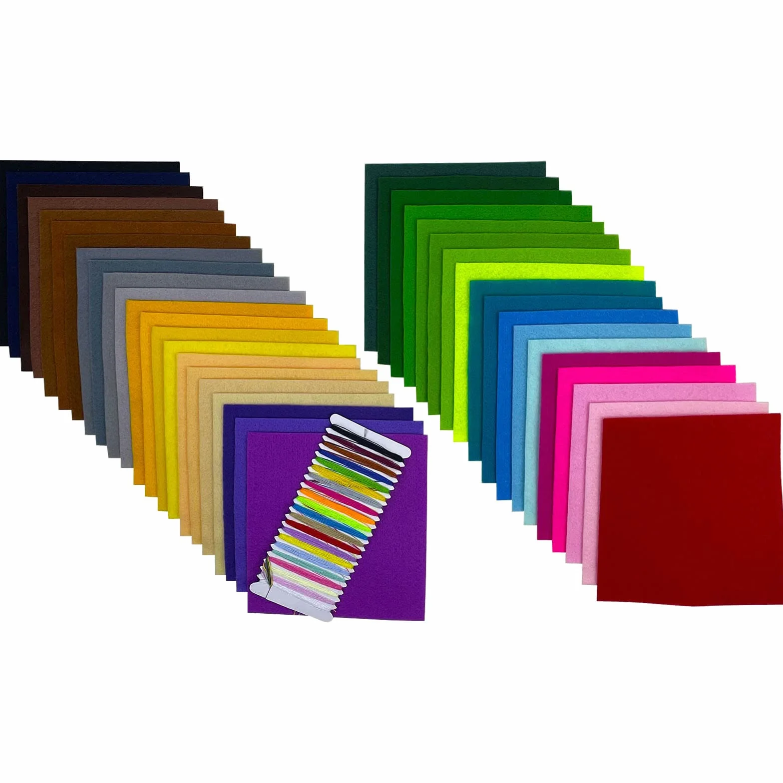 Filc rzemieślniczy, arkusz filcu 40 kolorów, miękki materiał filcowy do szycia, filc rzemieślniczy do dekoracji DIY i projektów imprez dla dzieci (15x15cm)