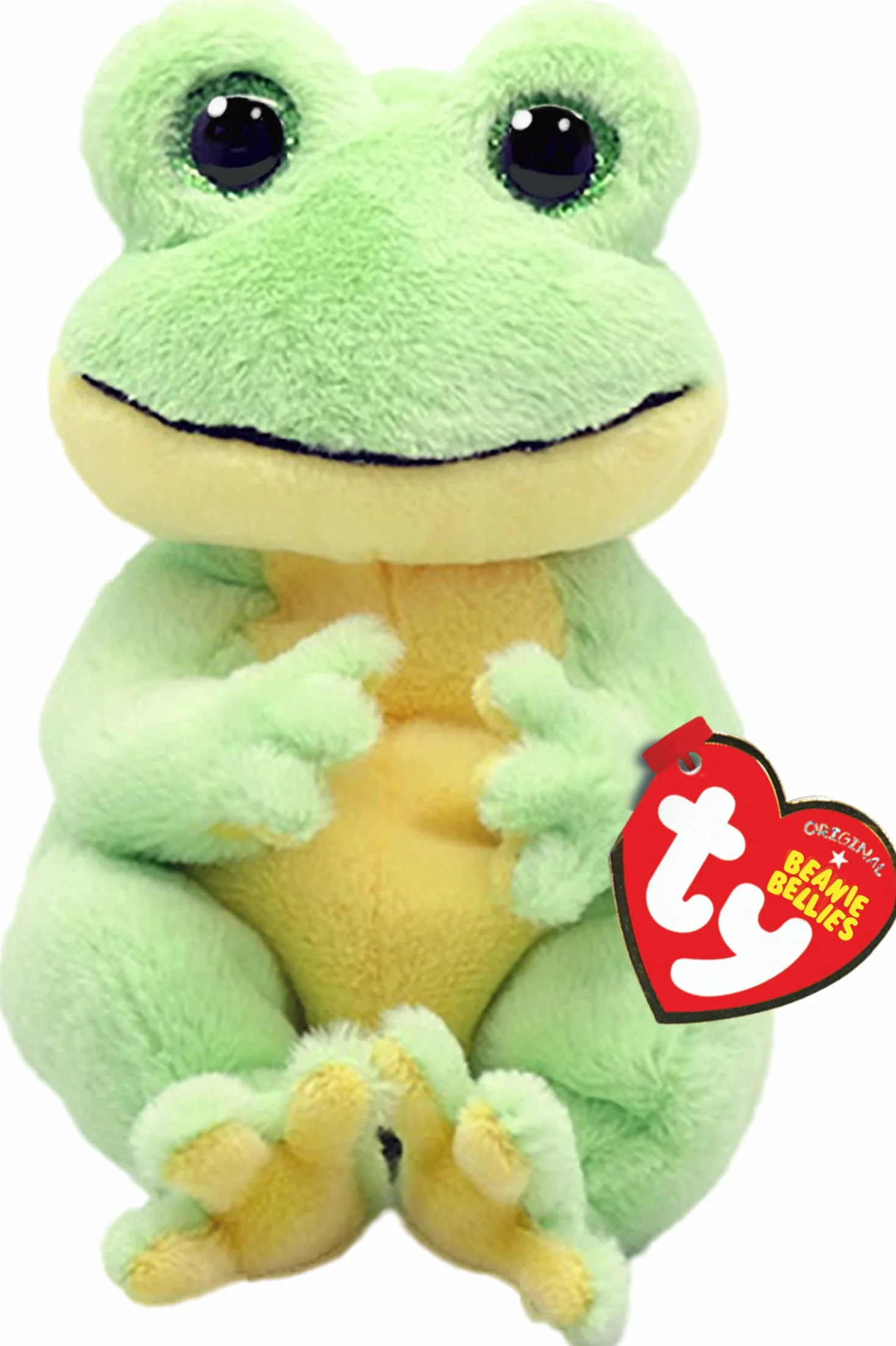 Ty Beanie Bellies-Plusz Żaba Snapper 15 cm-TY41052, TY41052, zielony, żółty, mały