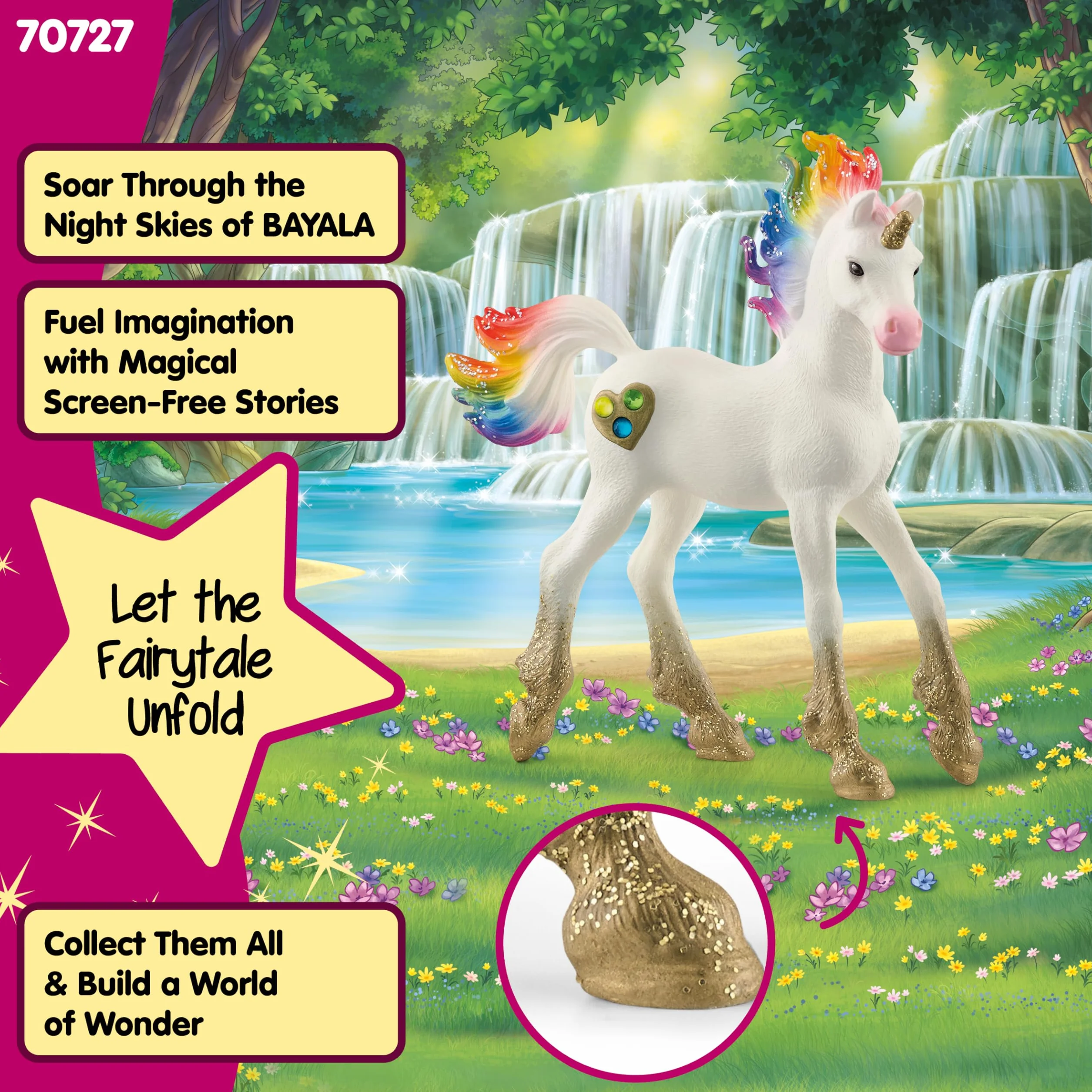 schleich BAYALA | Tęczowe źrebię jednorożca 70727 | Fantastyczna figurka kolekcjonerska | Prezent dla dziewczynek i chłopców | Od 5 lat | 8 × 3 × 9 cm