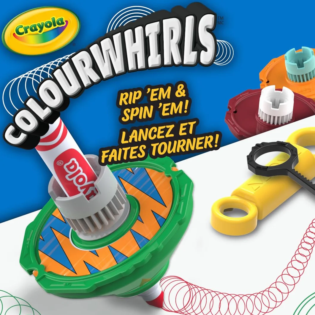 ColourWhirls, bąk kolorów, zestaw zawierający 3 bąki, wyzwania dla rodziny i przyjaciół, kreatywna zabawa i prezent dla dzieci, od lat 6, 74-7647