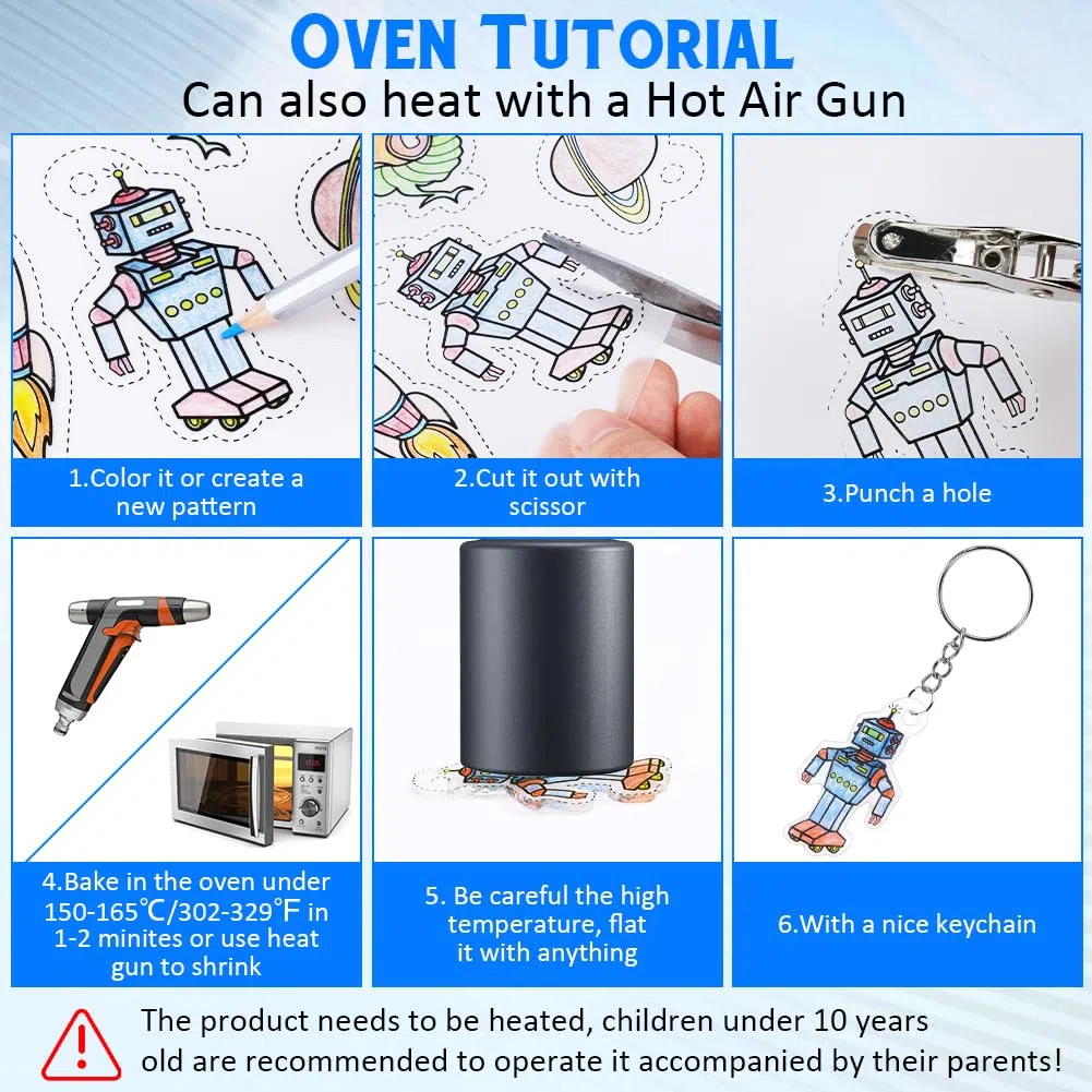 Ainiv Arkusz termokurczliwy materiał DIY zestaw 2