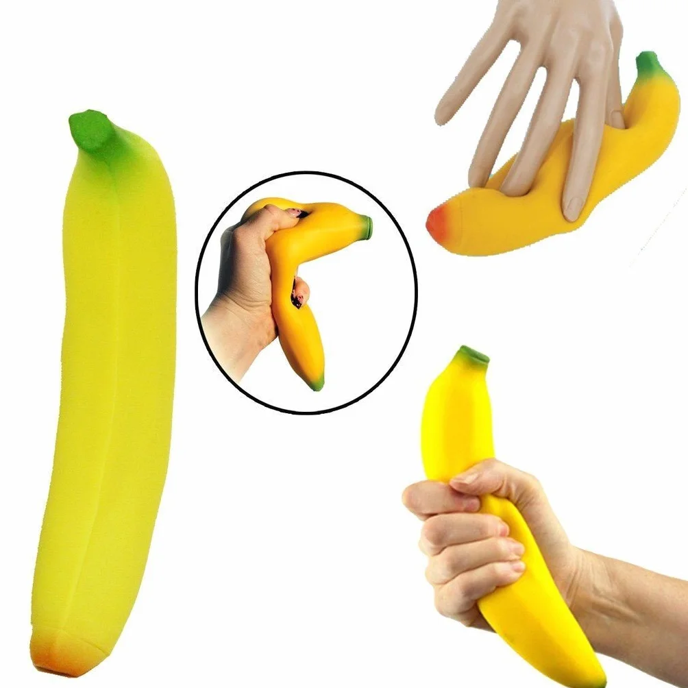 Tobar 30232 Squishy Banan 1 sztuka, żółty, mały