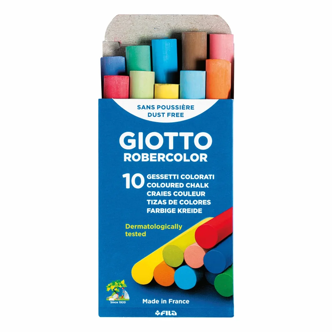 Giotto F086000 - zestaw z 2 etui w 10 kolorach (łącznie 20 kred), wielokolorowy
