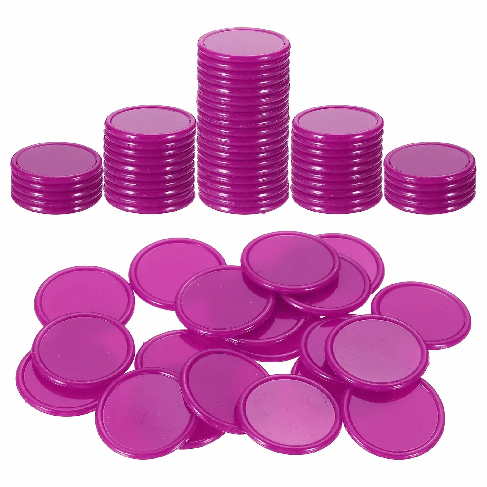 QUARKZMAN 100 sztuk 1 cal plastikowe żetony do pokera Mini żetony Bingo Liczniki naukowe liczniki znaczników nieprzezroczyste żetony do gier czerwony różowy