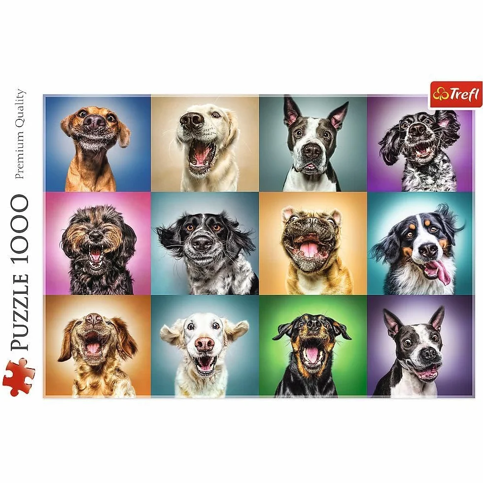 Trefl - Zabawne Psie Portrety - 1000 Elementów, Psy, Śmieszne Psy, Zabawne Psy, Psie Portrety, Układanka DIY, Kreatywna Rozrywka, Prezent, Zabawa, Puzzle Klasyczne dla Dorosłych i Dzieci od 12 Lat