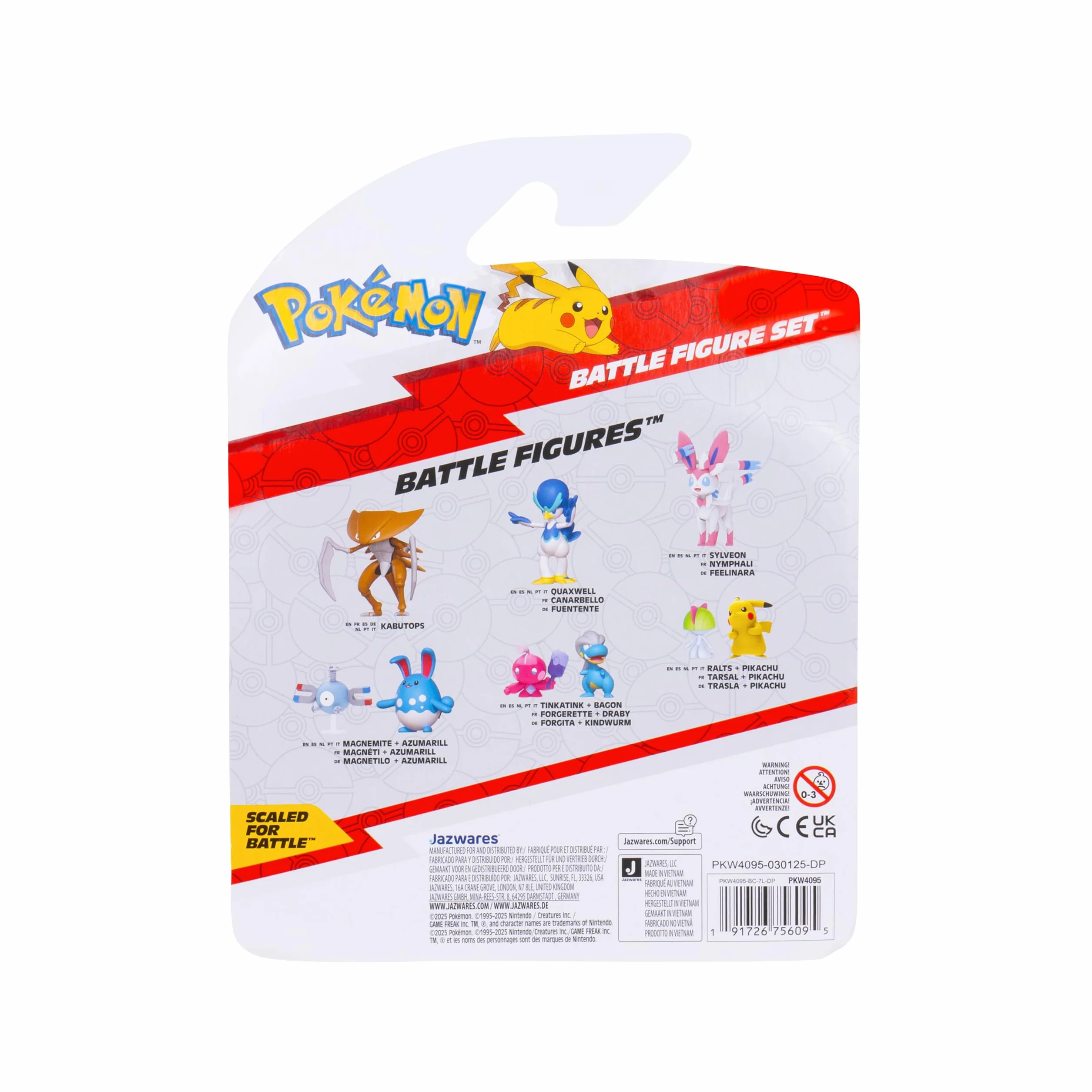 Pokémon PKW4095 zestaw figure, oficjalny zestaw figure, Roselia, Mauzinger, Knogga