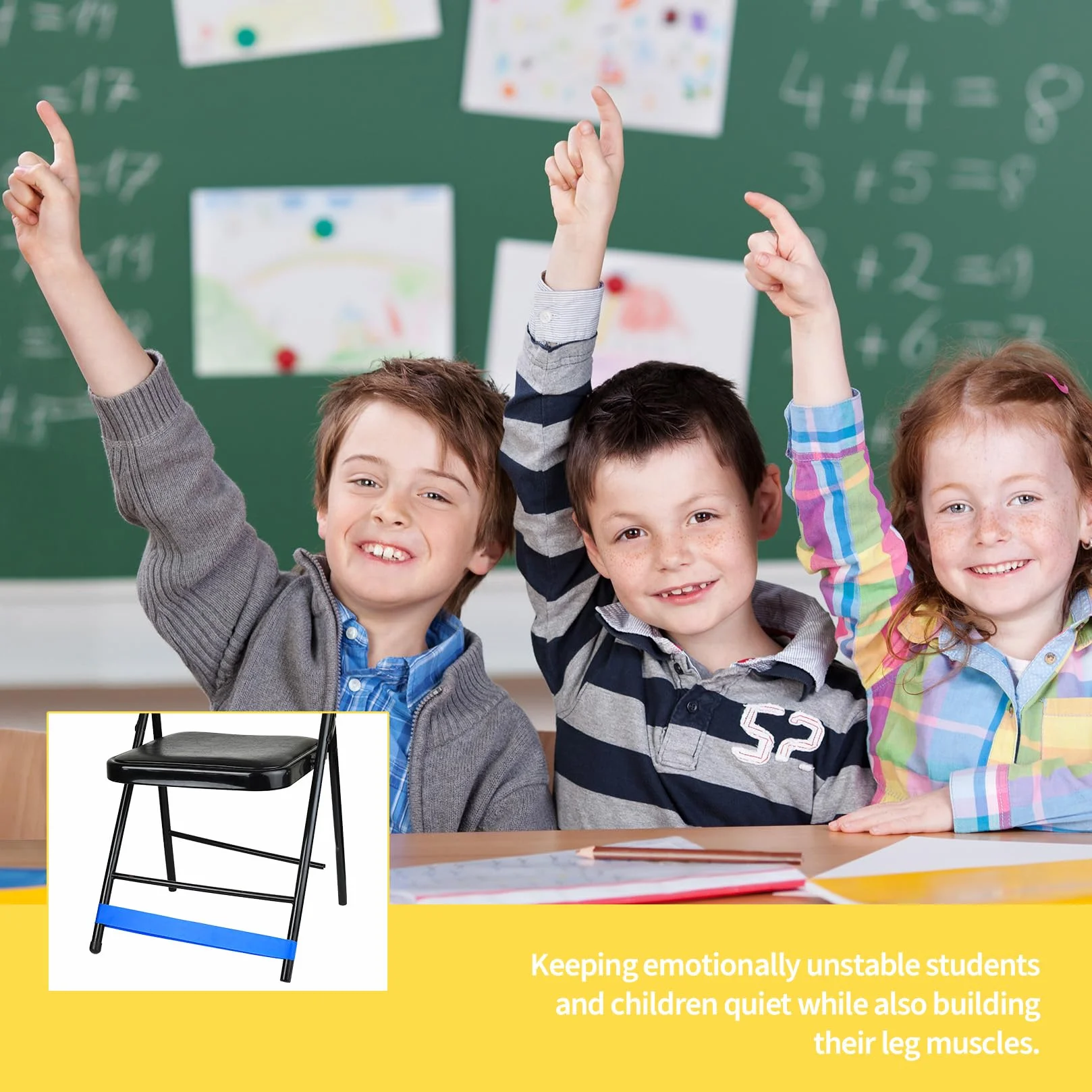 10 szt. opaski na krzesła, kolorowe opaski przeciwstresowe dla dzieci ADHD, elastyczne opaski na krzesło, elastyczne opaski na krzesło, biurko, ADHD, joga