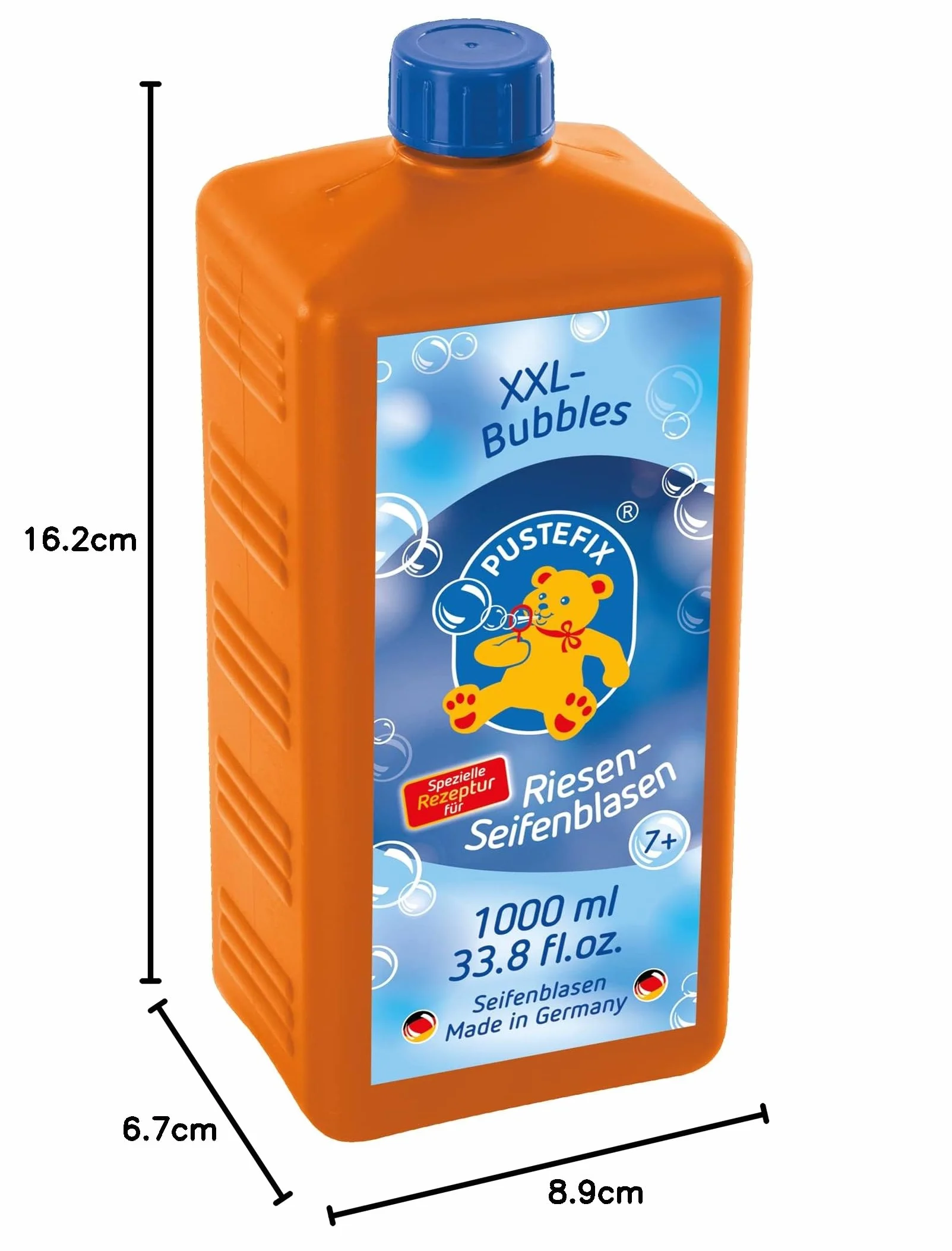 PUSTEFIX 420869872 XXL-Bubbles butelka uzupełniająca Maxi, 1000 ml wody do robienia baniek mydlanych bańki mydlane na wesele, urodziny dziecka, wieczór, ogromne bańki mydlane dla dzieci i dorosłych
