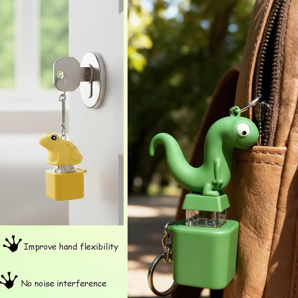 Quacking Jaszczurka Keychain, 2 sztuki żaba Quacking Fidget Toy, jaszczurka Fidget żaba, brelok Fidget, dla młodzieży, dzieci, pracy, szkoły