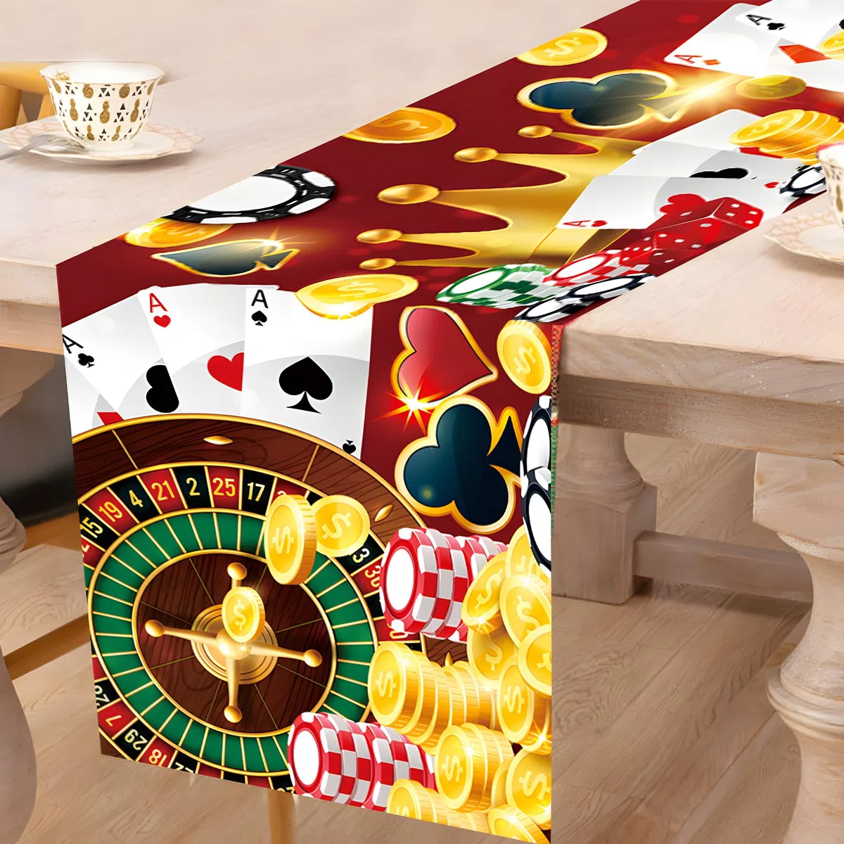 Casino dekoracyjny bieżnik na stół