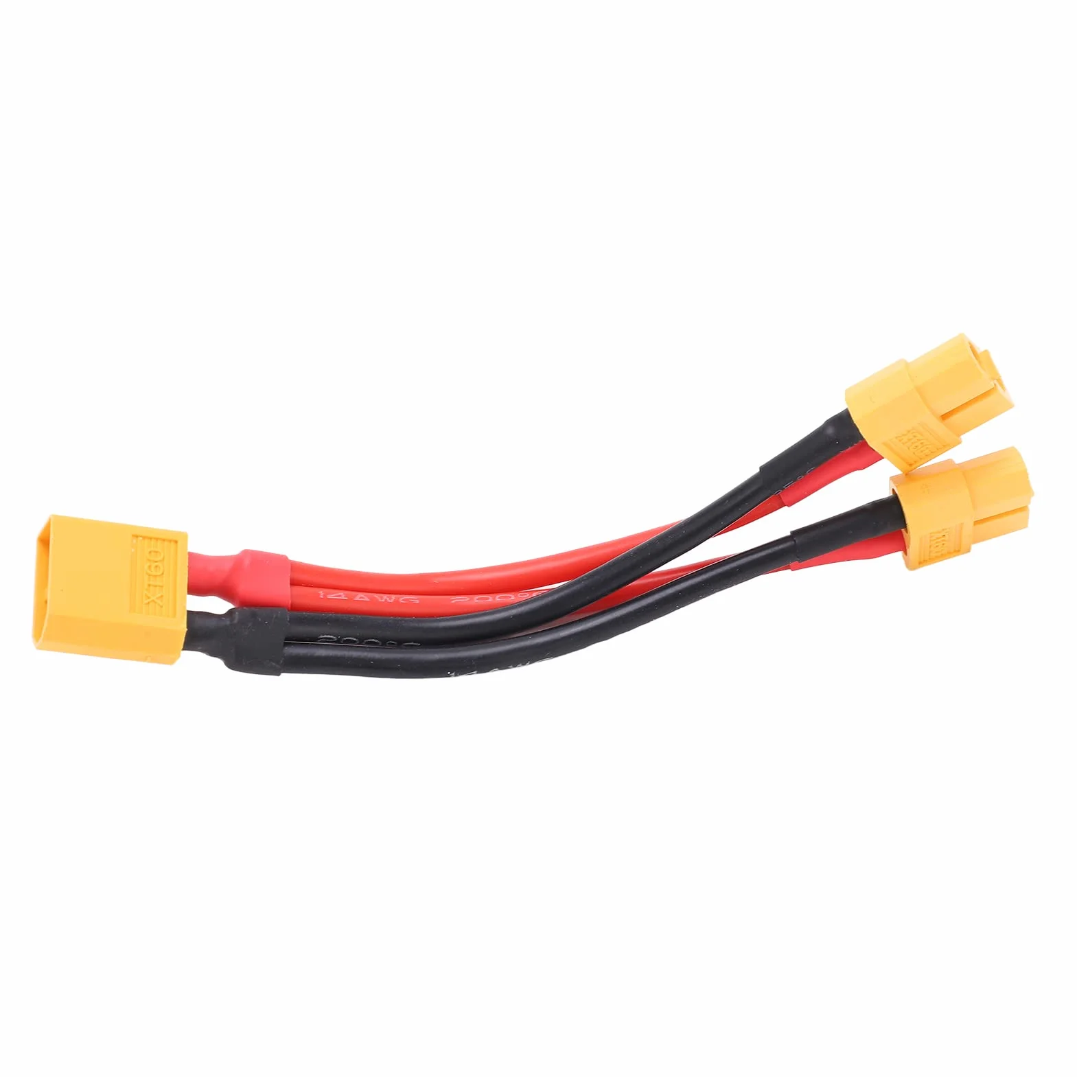 Adapter Kabla Równoległego do Akumulatora RC, 9cm, Wtyk XT60, Podwójny Przedłużacz Y-splitter, 1 Wtyk na 2 Gniazda, Przewód Silikonowy do RC Lipo