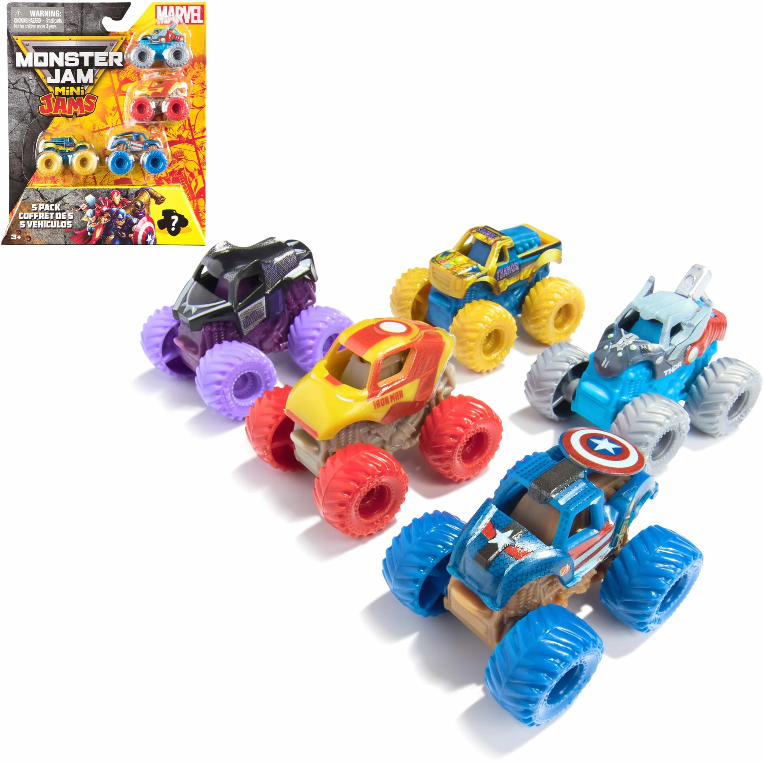 Monster Jam Zabawka ciężarówka Mini Jams 5PK Marvel