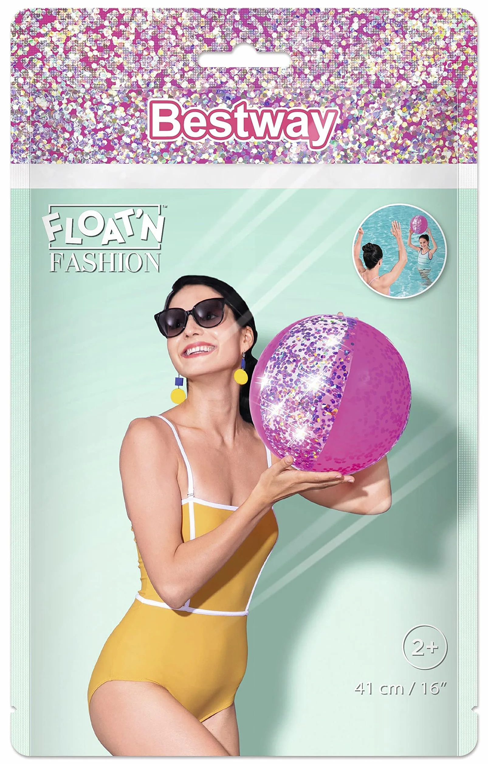 Bestway Float'N Fashion błyszcząca piłka wodna 41 cm, sortowana