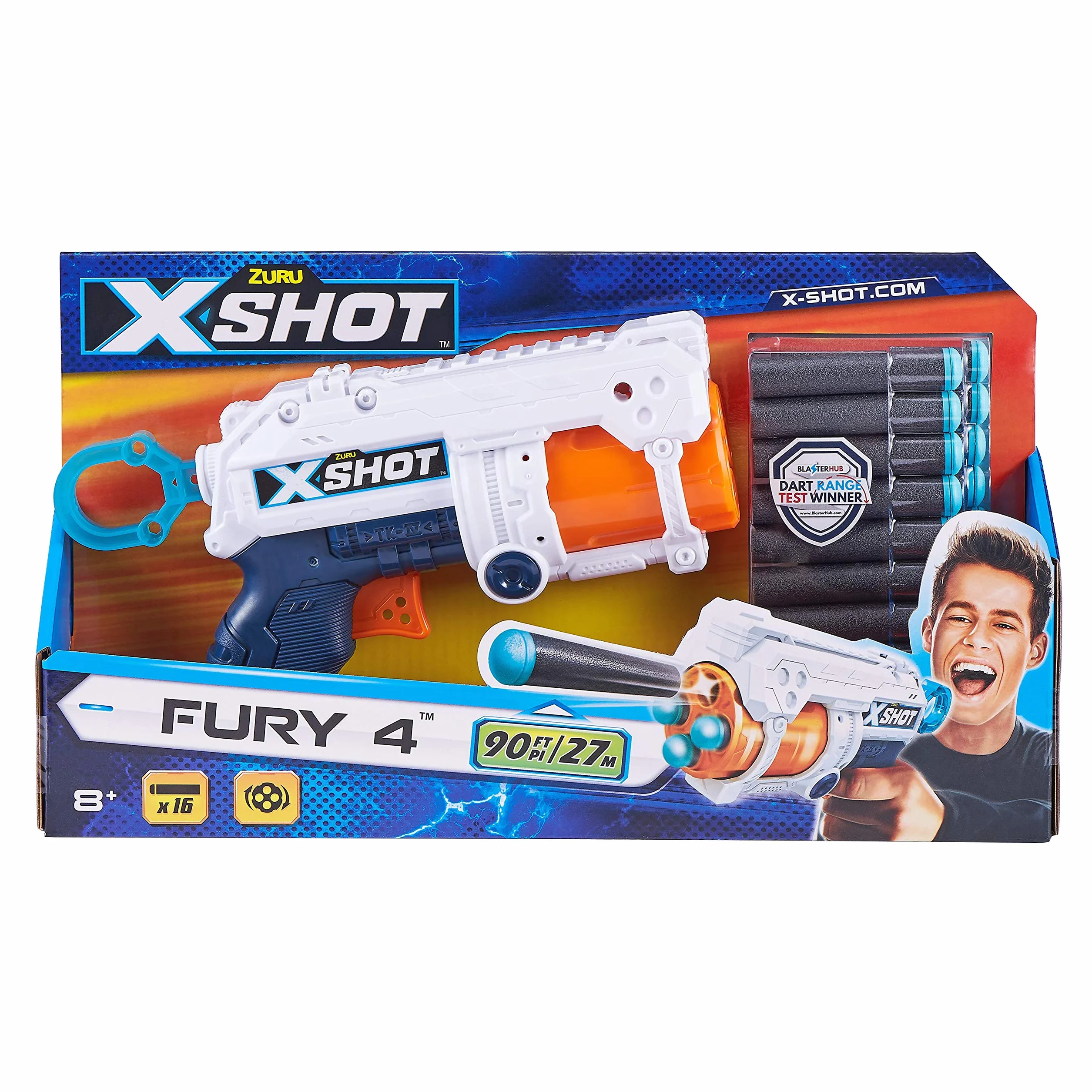 ZURU- XSHOT Fury Pistolet, 36377, 4 strzały-16 strzałek