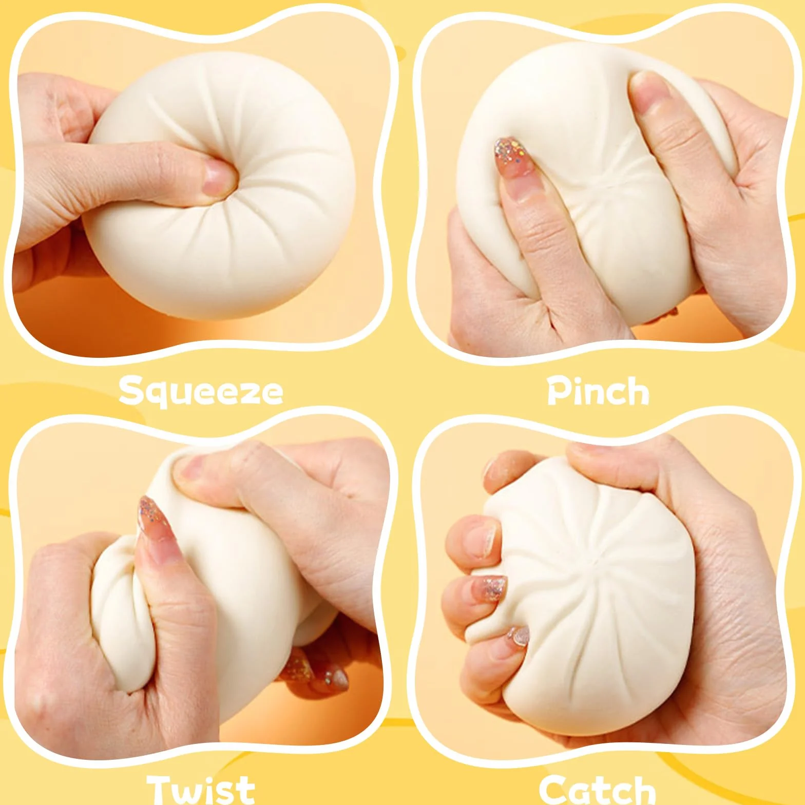 pieróg squishy, dla gigantycznych pierożków, dla rodziny (biały)