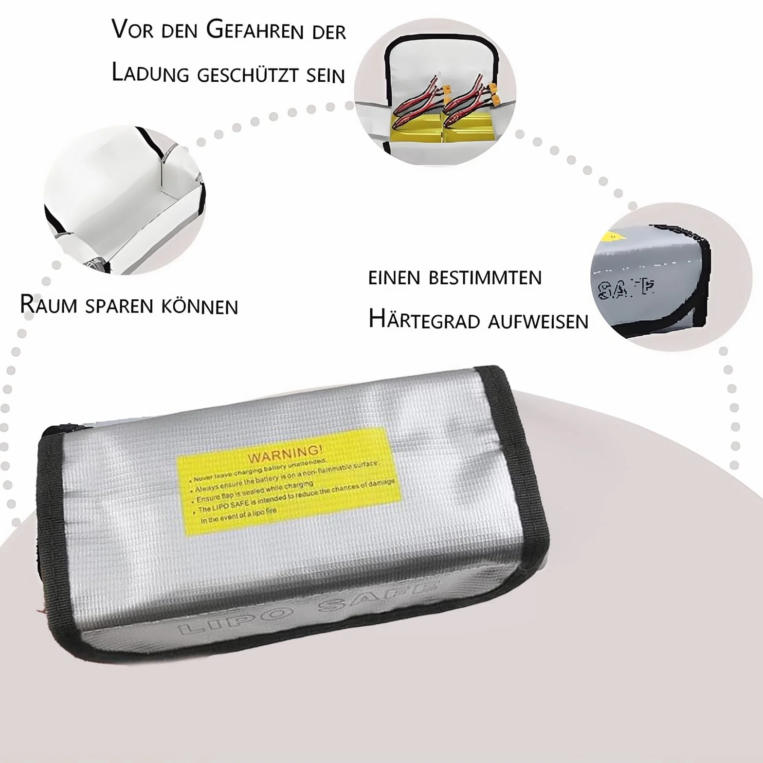 Lipo Safe Bag, 3 sztuki, ognioodporna torba do przechowywania, piękna i trwała, nadaje się do przechowywania i transportu