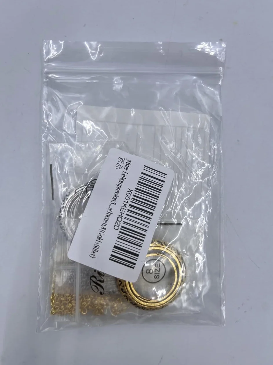 zabawki do dekompresji pierścieni, 2 sztuki, zabawki spinner, dekompresyjne, fidgety, zabawki do dekompresji, pierścienie Fidget, pomaga złagodzić stres i lęk dzieci i dorosłych (złoty +