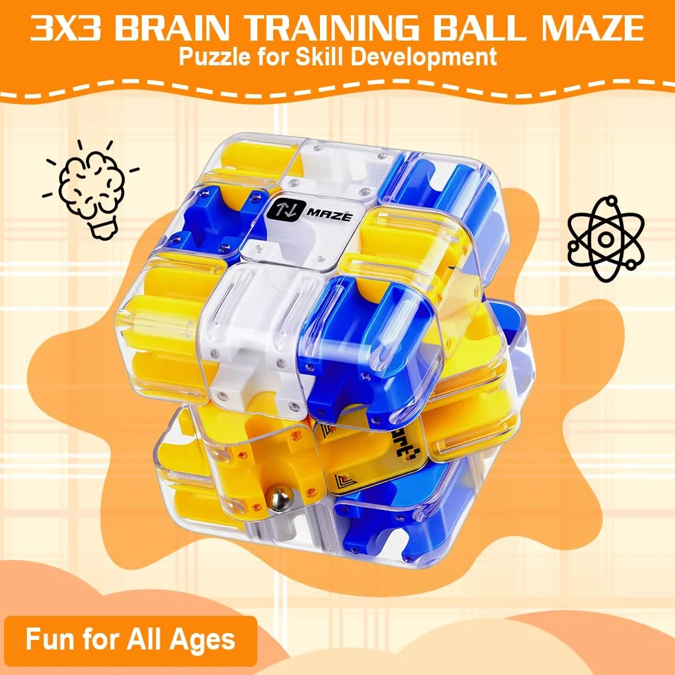 Vicloon Kostka Labiryntu Zabawka, Duża Labirynt 3D Puzzle Maze Cube, Kosmiczna Świadomość Mózgu Zabawka do łagodzenia stresu i rozwijania logiki, prezent świąteczny dla nastolatków, 02