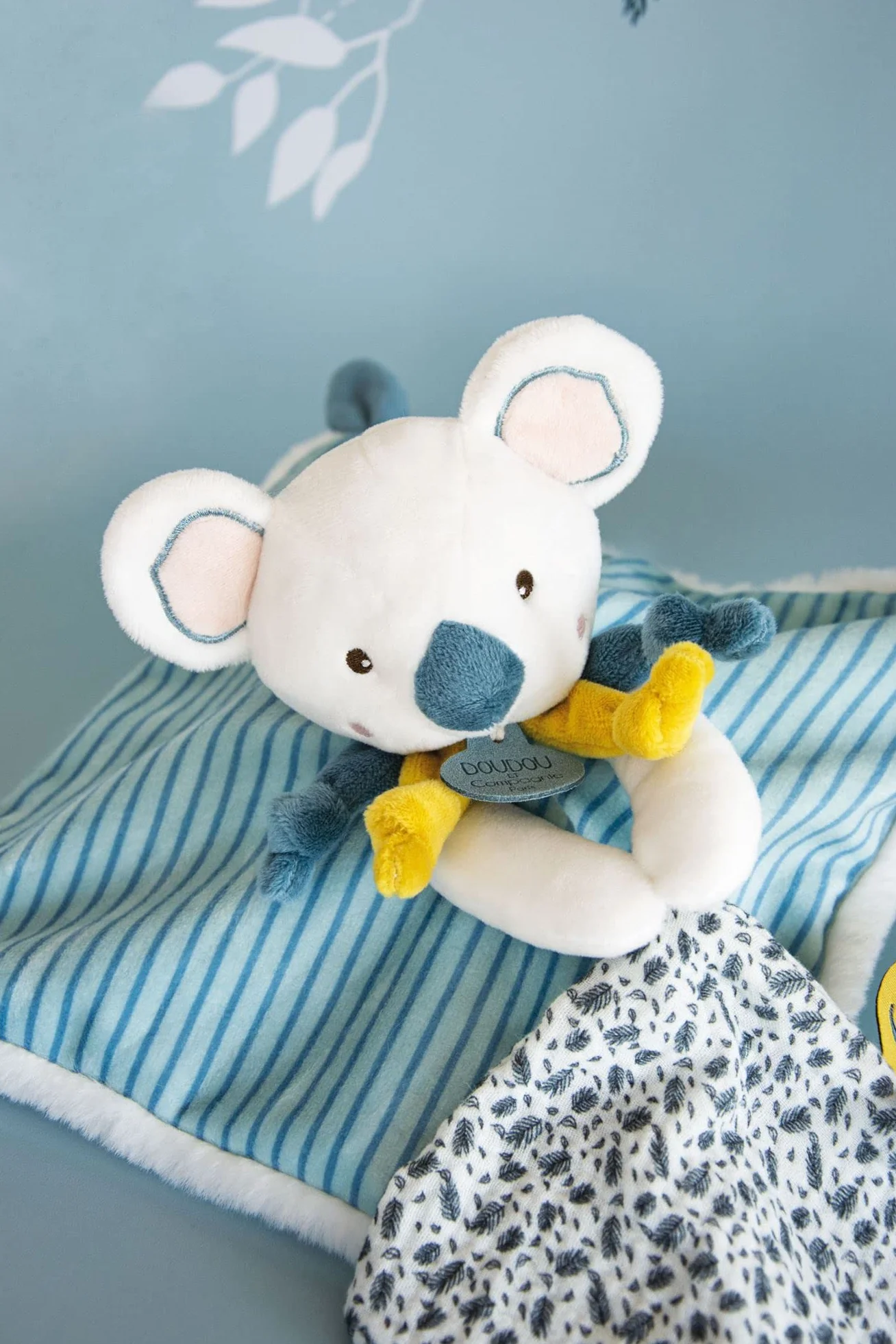 Doudou et Compagnie DC3668 Ręcznik Koala, płaski, 25 cm, niebieski