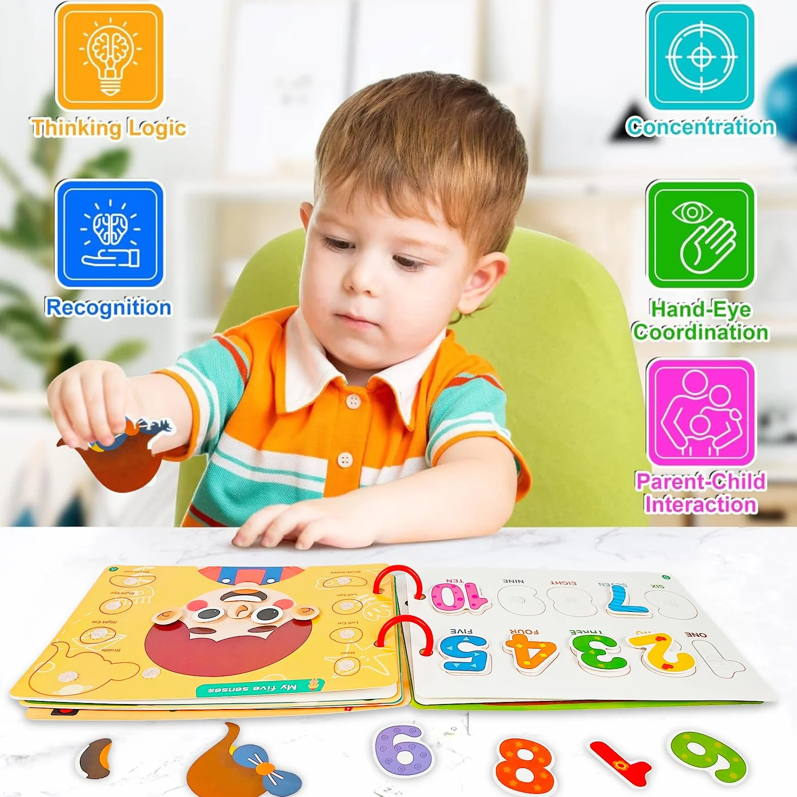 Montessori Busy Book od 1 2 3 4 5 lat dla małych dzieci, Busy Board Quiet Book zabawki sensoryczne dla niemowląt, Activity Board zabawka motoryczna, prezenty urodzinowe dla chłopców i