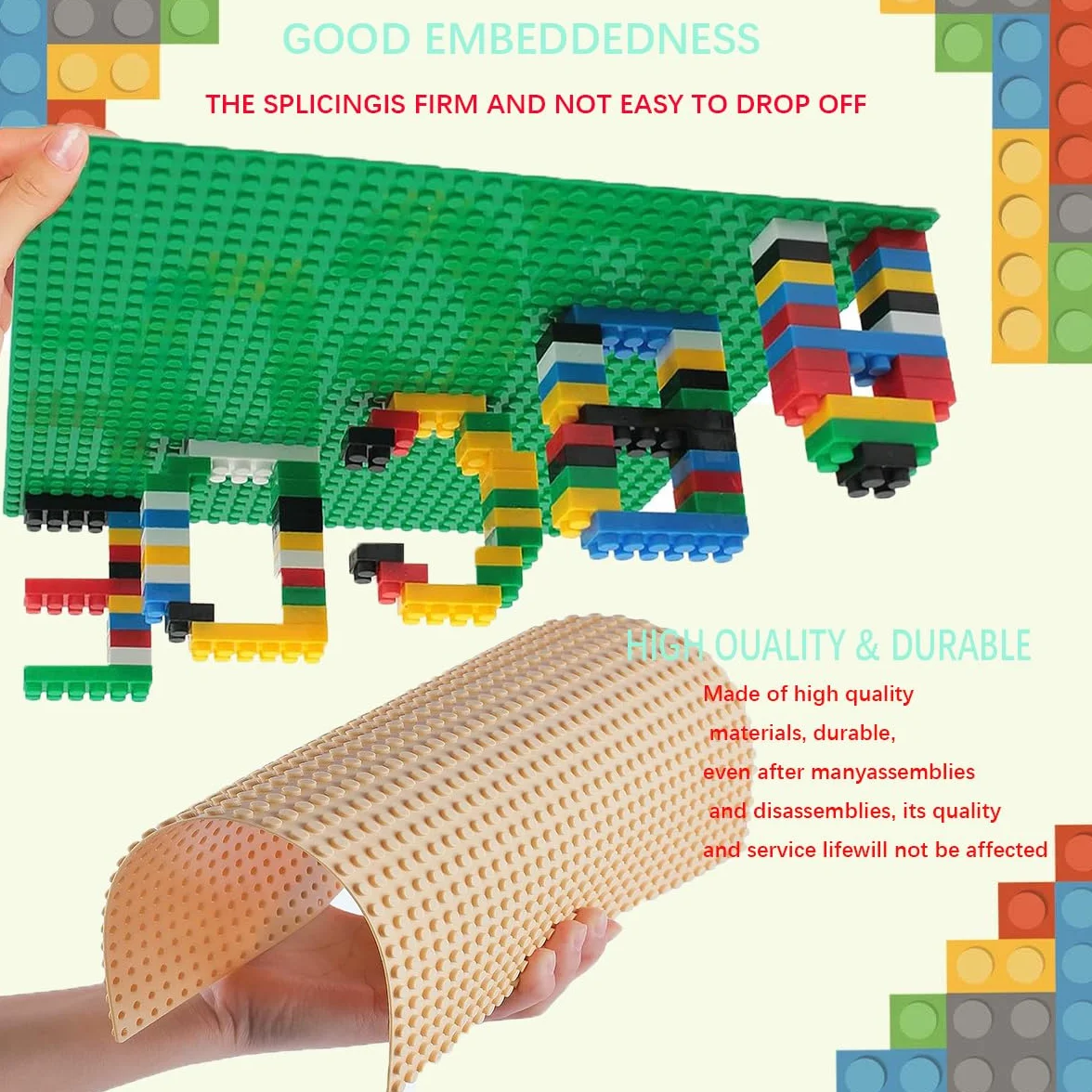 Zestaw 8 płyt budowlanych kompatybilnych z większością marek, Classic z klocków, płyta podstawowa, kompatybilna z płytą konstrukcyjną Lego Classic, 25,5 x 25,5 cm, szara płyta bazowa