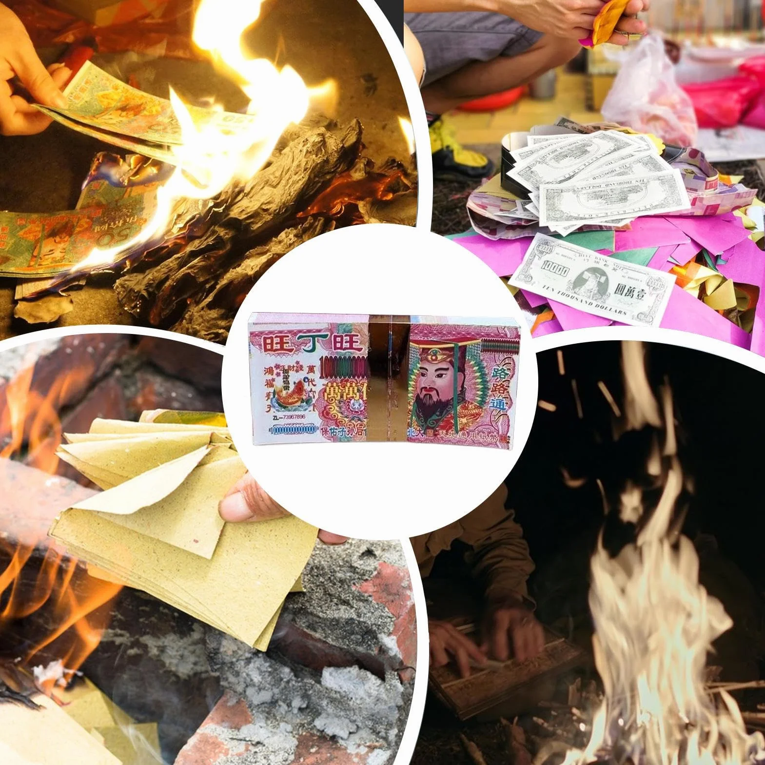Ancestor Money, Joss Paper, 100 arkuszy papieru duchowego, 100 arkuszy tradycyjnego zestawu, symbol szczęścia dla rytuałów, ceremonie wzmocnienia więzi kulturalnych