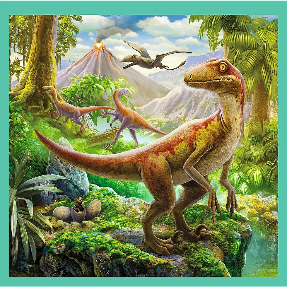 Trefl - Niezwykły Świat Dinozaurów - Puzzle 3w1, 3 Układanki, od 20 do 50 Elementów - Kolorowe Puzzle z Dinozaurami, Różny Stopień Trudności, Kreatywna Rozrywka, dla Dzieci od 4 lat