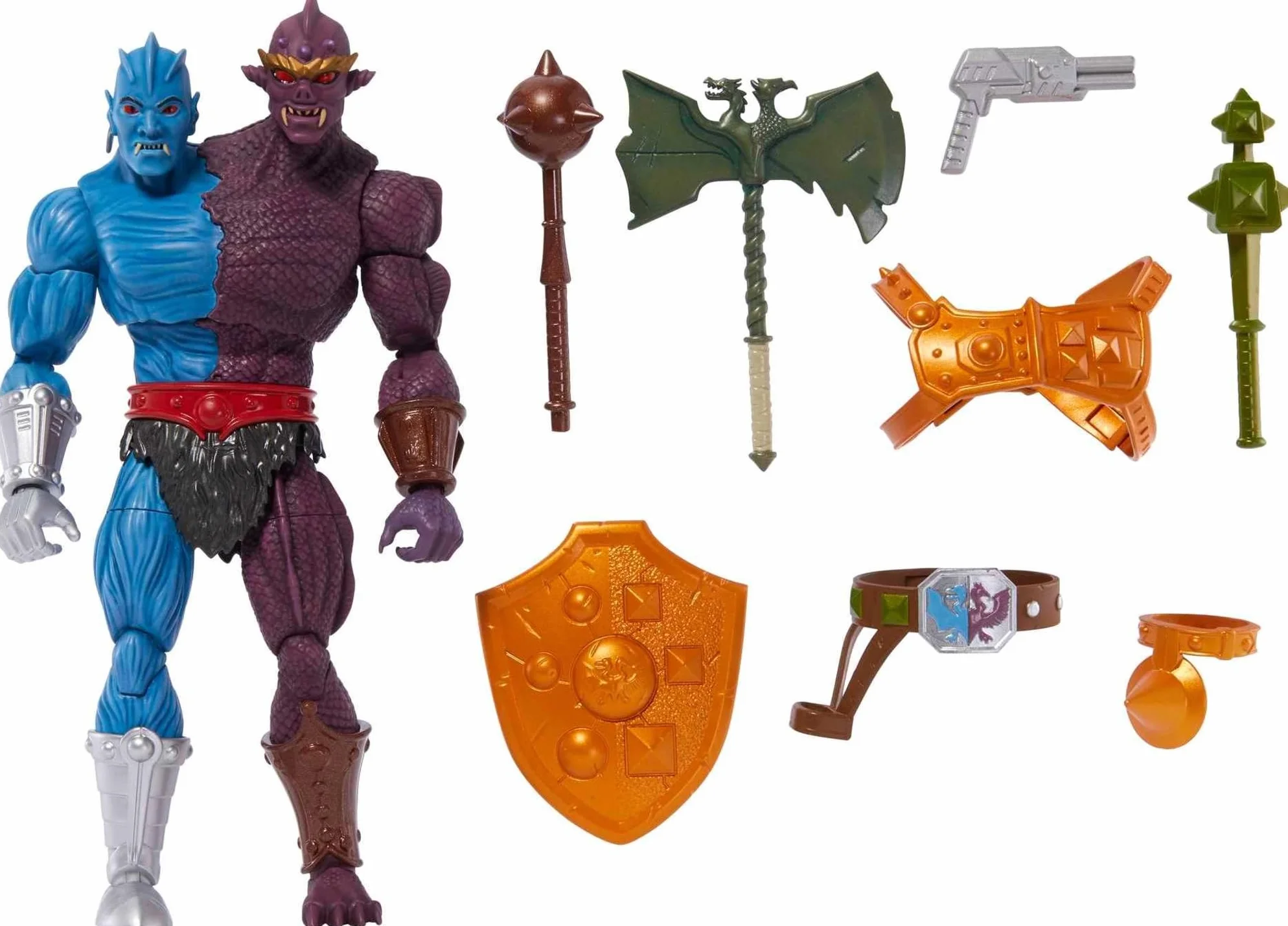 Masters of the Universe Masterverse Two-Bad Kolekcjonerska figurka z punktami zgięcia, akcesoriami bojowymi i wymiennymi dłońmi, zabawki MOTU na prezent HLB59