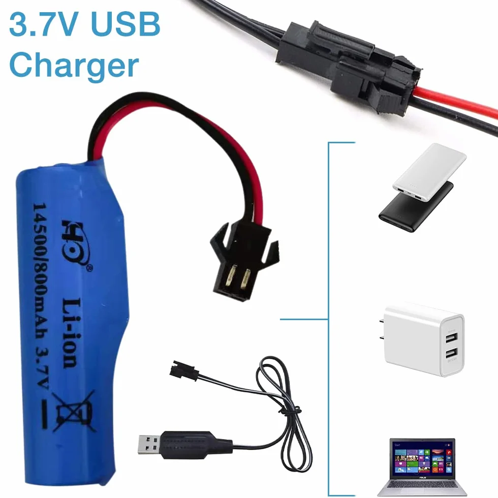 NAVESO 4 sztuki akumulatorów litowych 3,7 V, 800 mAh, akumulator litowo-jonowy do pojazdów RC, łodzi, czołgów, samochodów, statków, robotów, samochodów kaskaderskich