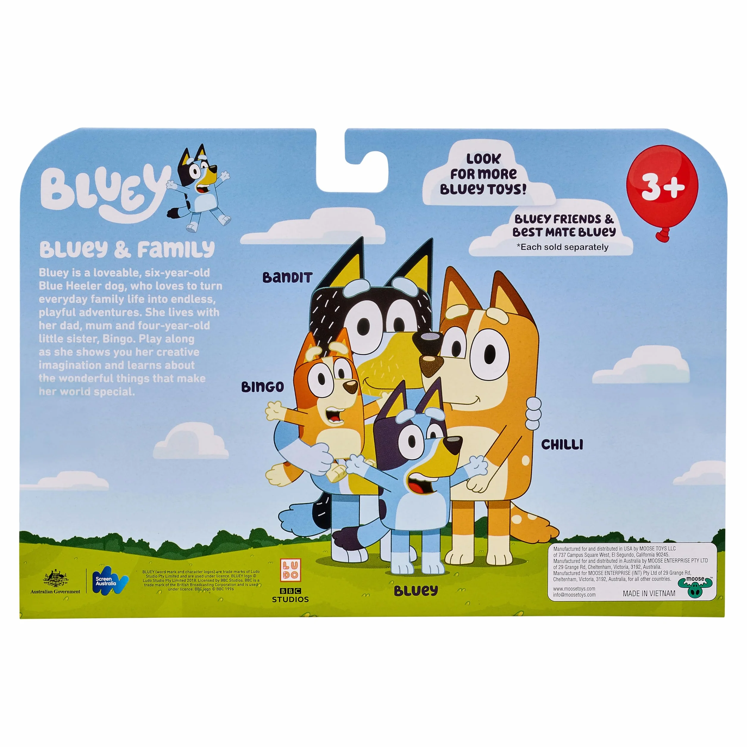 Bluey Family Zestaw Figurek, Wielokolorowy, Od 3 lat